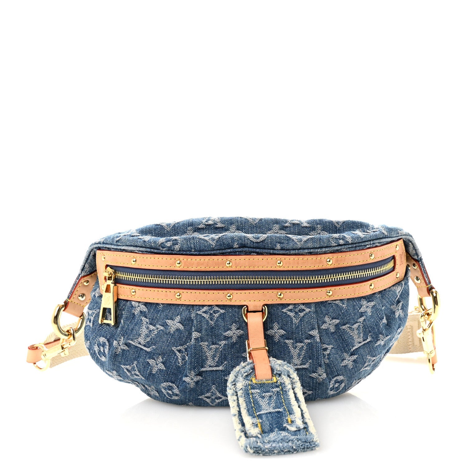 Monogram Denim High Rise Bumbag Blue
