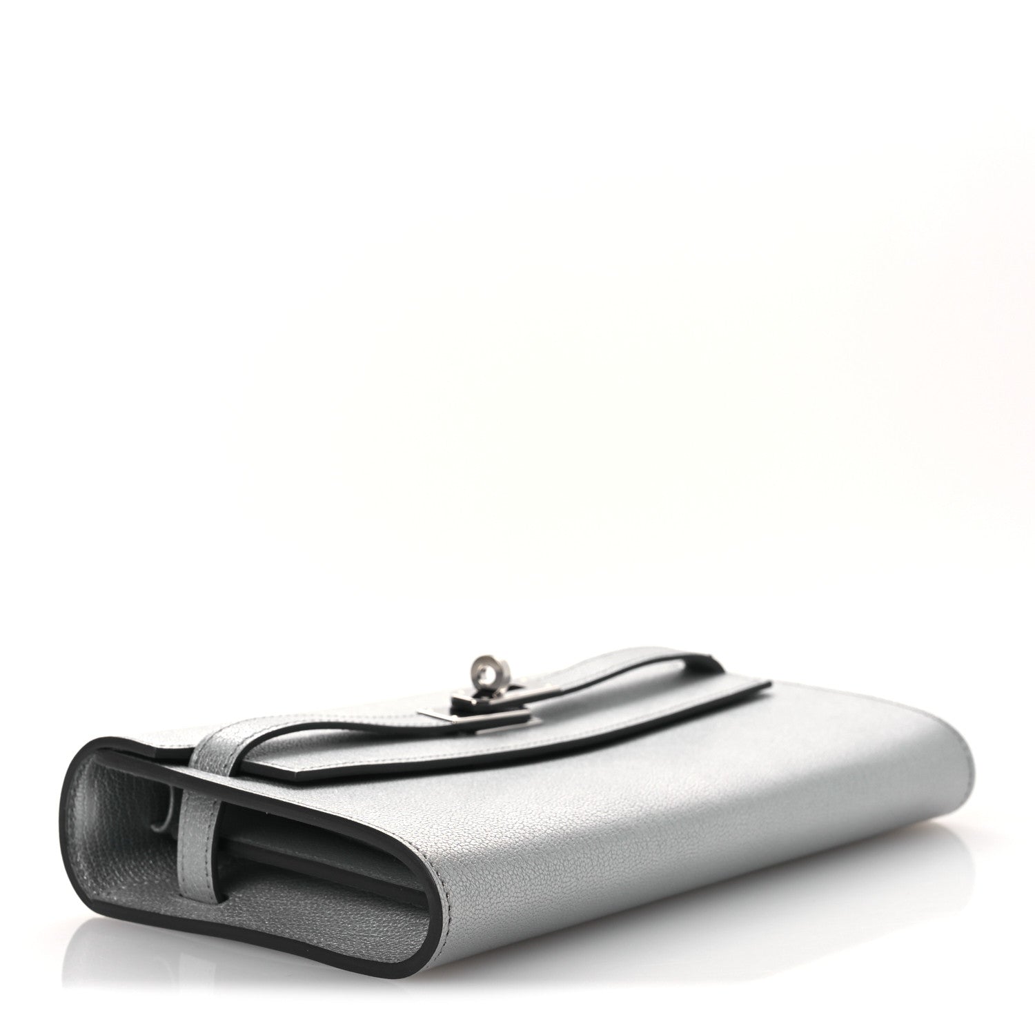 Metallic Chevre Chamkilight Kelly Wallet To Go Argent