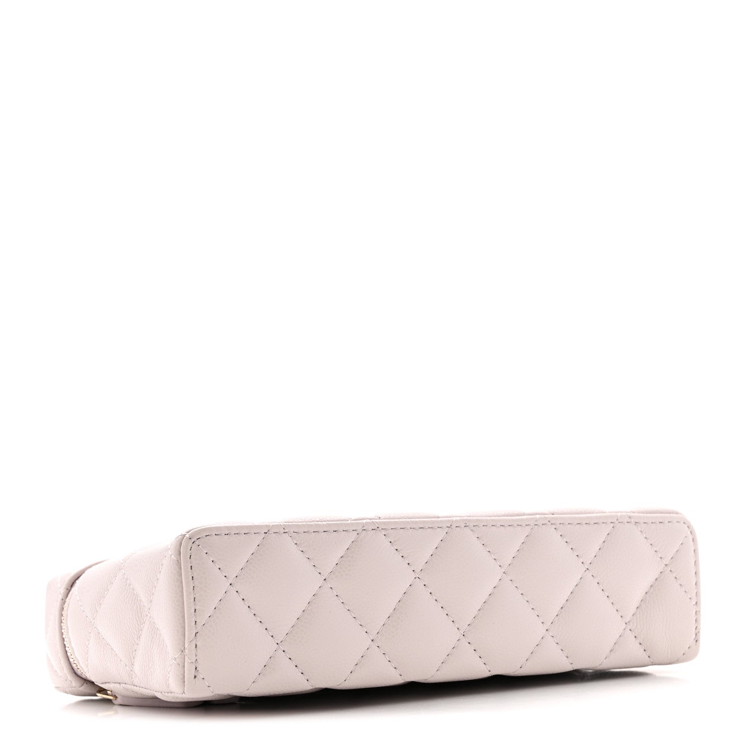 Caviar Quilted Top Handle Slim Vanity With Chain Light Purple