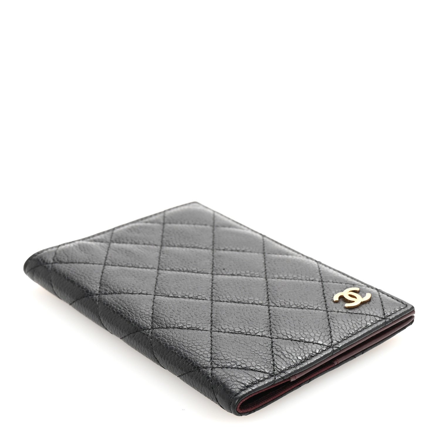 Caviar Quilted Passport Holder Black