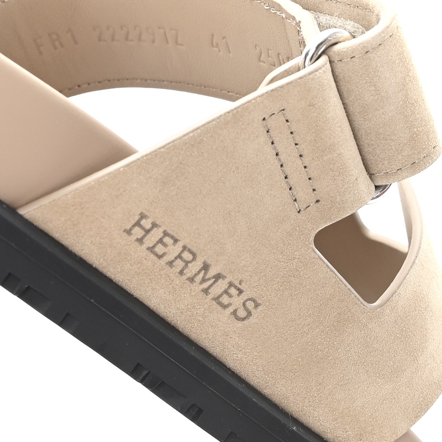 Suede Goatskin Womens Chypre Sandals 41 Beige Sable