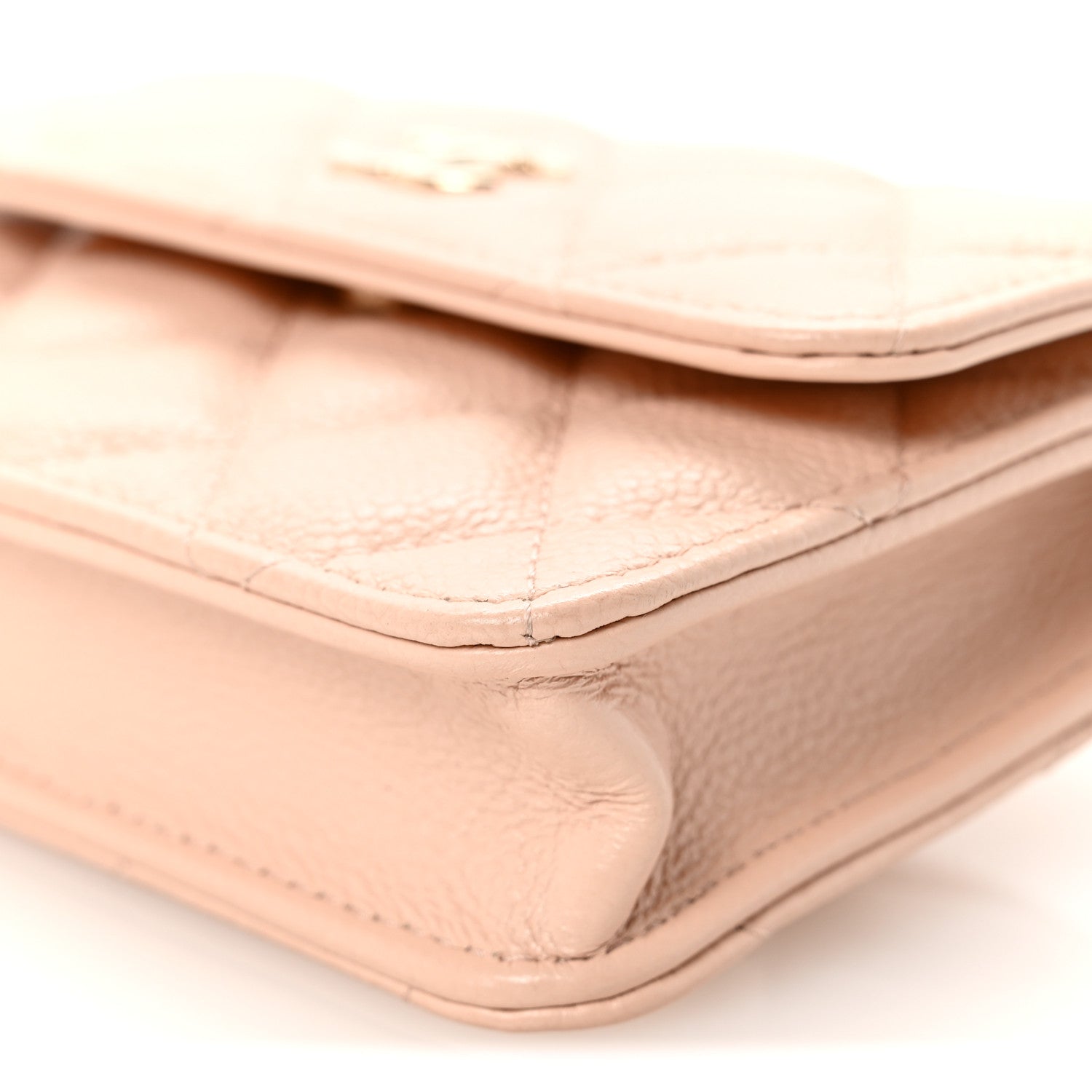 Caviar Quilted Mini Chain Belt Bag Light Beige