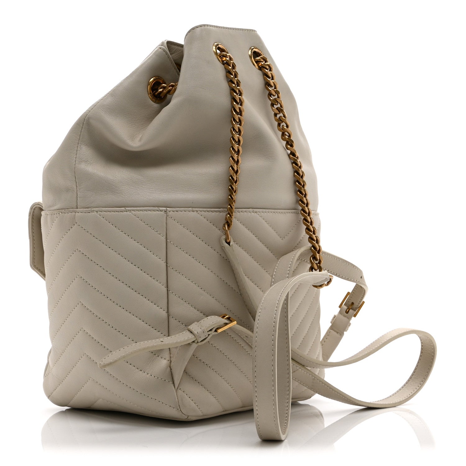 Lambskin Matelasse Monogram Joe Backpack Cream