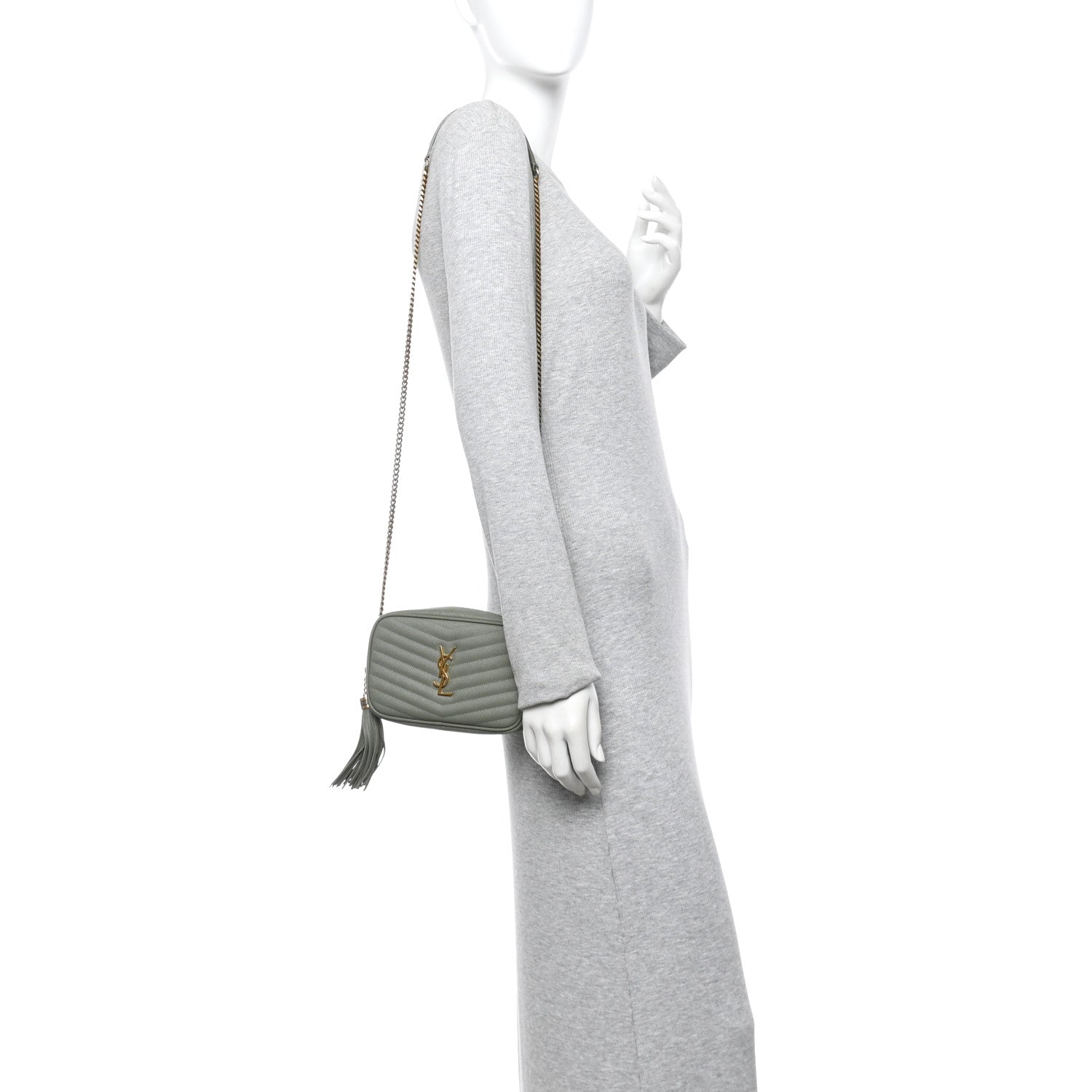 Grain De Poudre Matelasse Monogram Mini Lou Camera Bag Light Sage