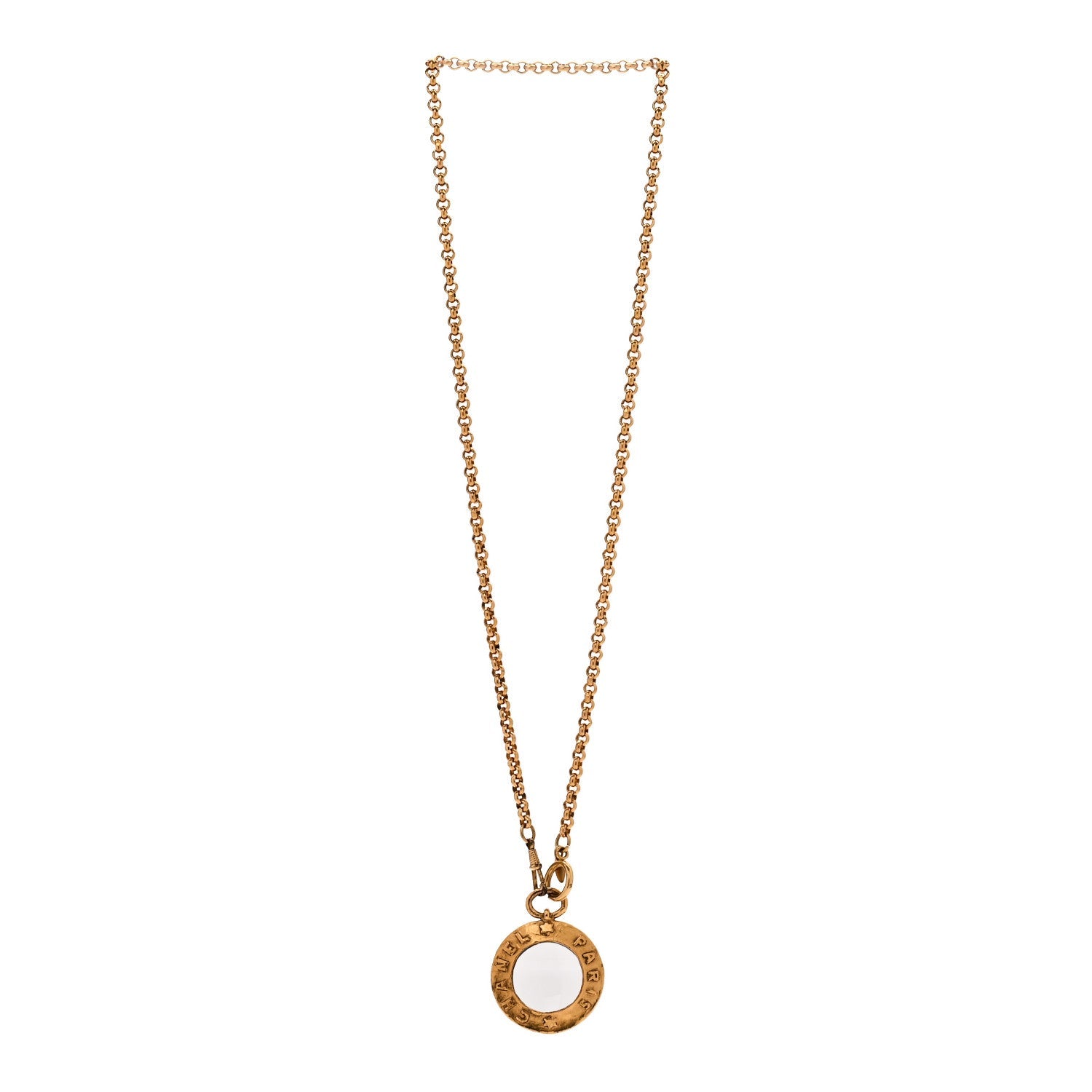 Loupe Magnifying Glass Necklace Gold