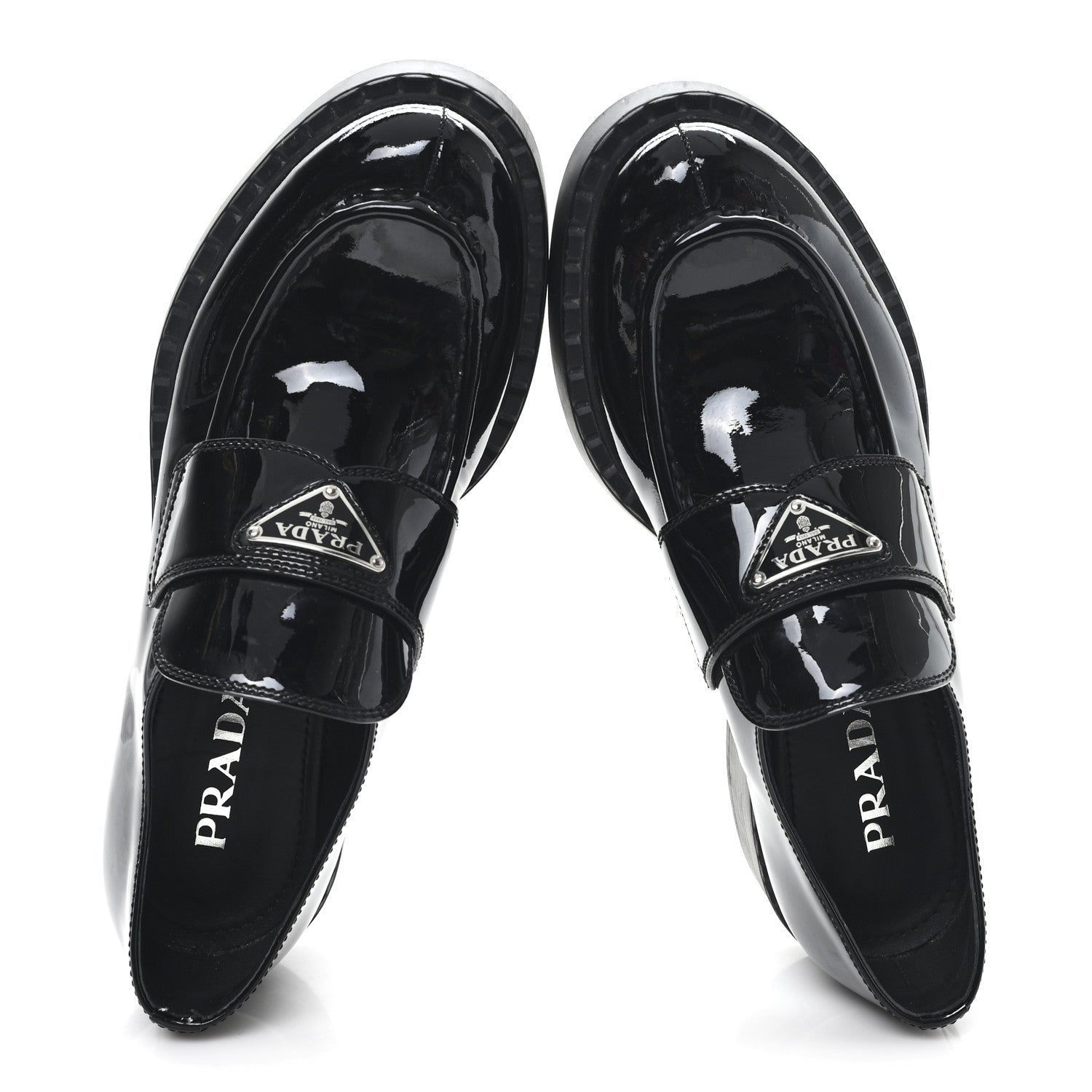 Vernice Triangle 50mm Loafers 39.5 Black