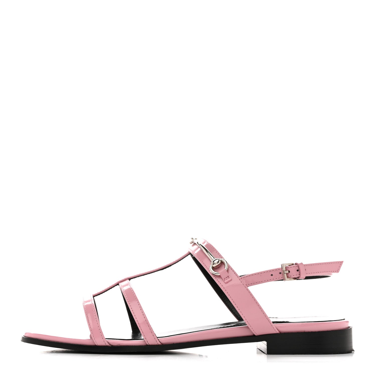 Patent Calfskin Horsebit Divine Slingback Sandals 36 Dolly Pink