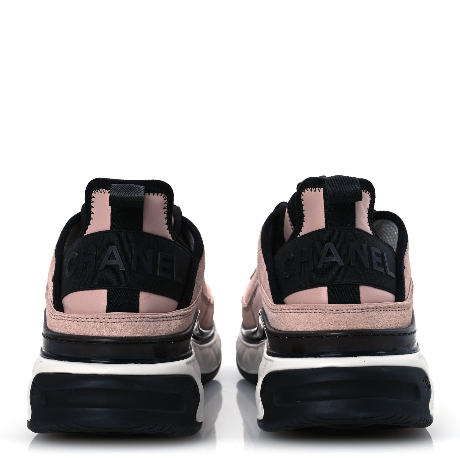Suede Calfskin Nylon Grosgrain CC Sneakers 39.5 Light Pink