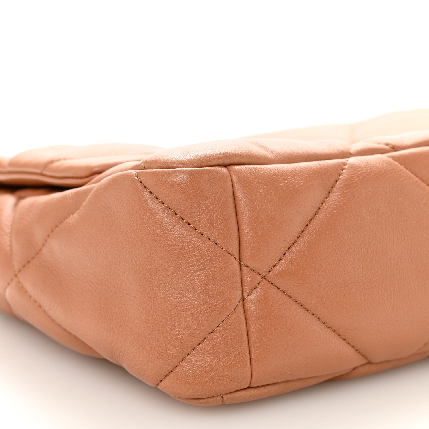 Lambskin Quilted Large Chanel 19 Flap Brown