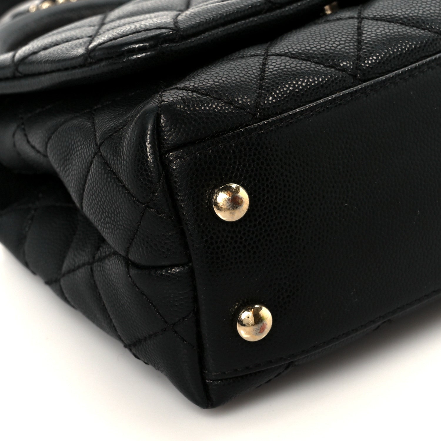 Caviar Quilted Extra Mini Coco Handle Flap Black