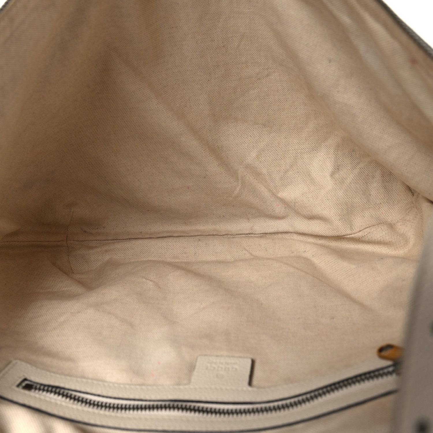 Grained Calfskin Logo Half Moon Hobo White