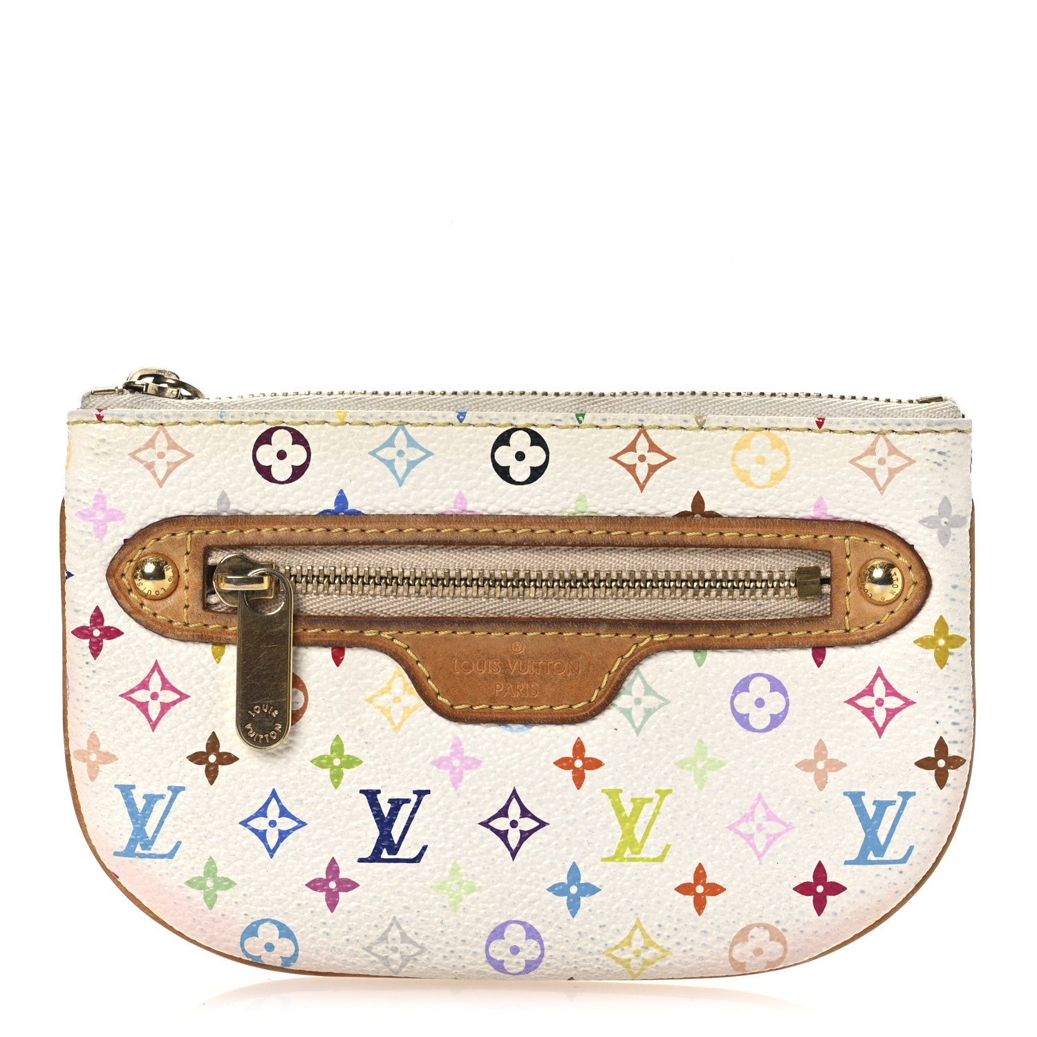 Monogram Multicolor Pochette Plate MM White