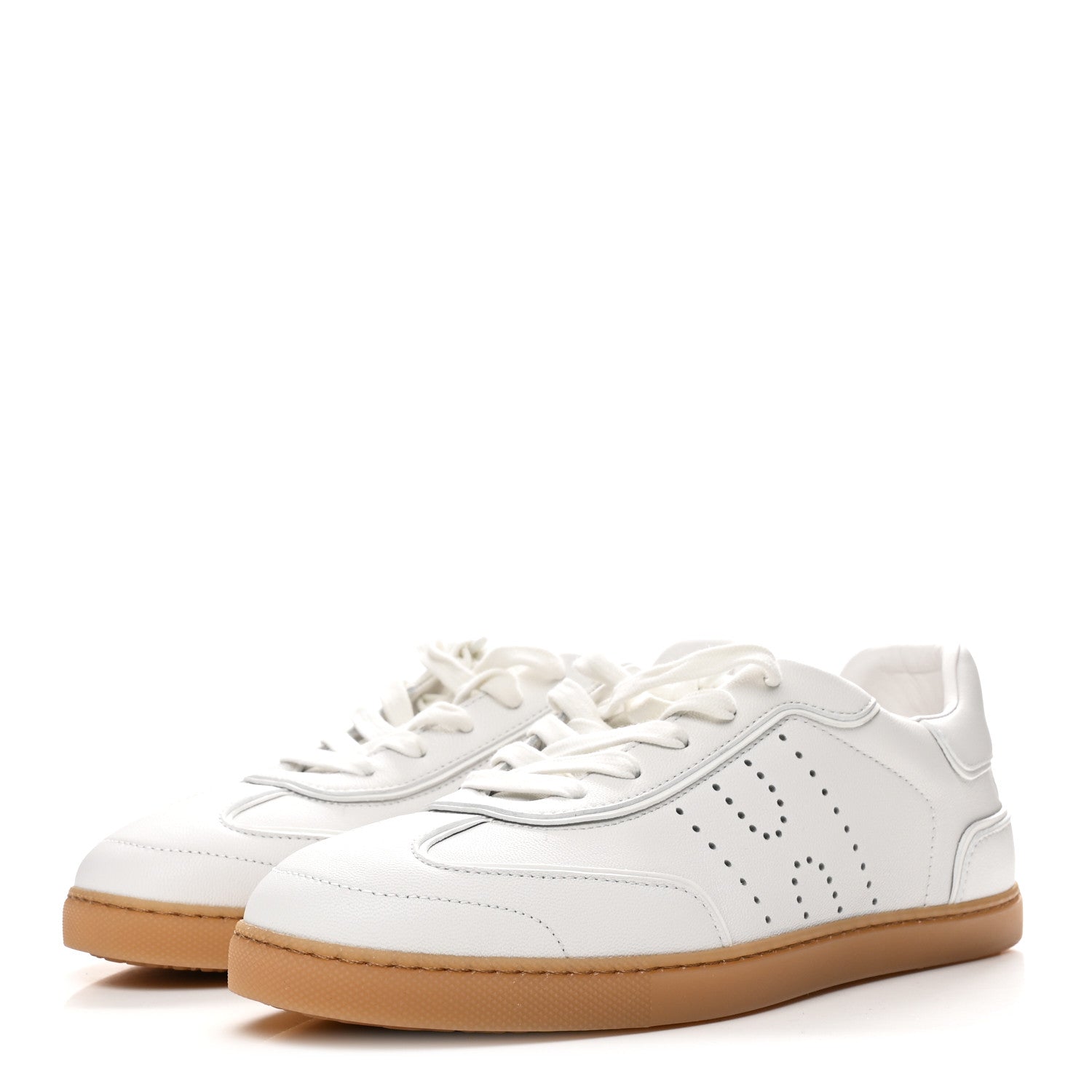 Sport Goatskin Calfskin Match Sneakers 38.5 White