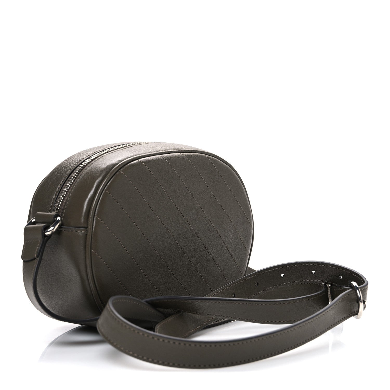 Sakai Be Green Calfskin Diagonal Stitched Mini Blondie Shoulder Bag Craclet Brown