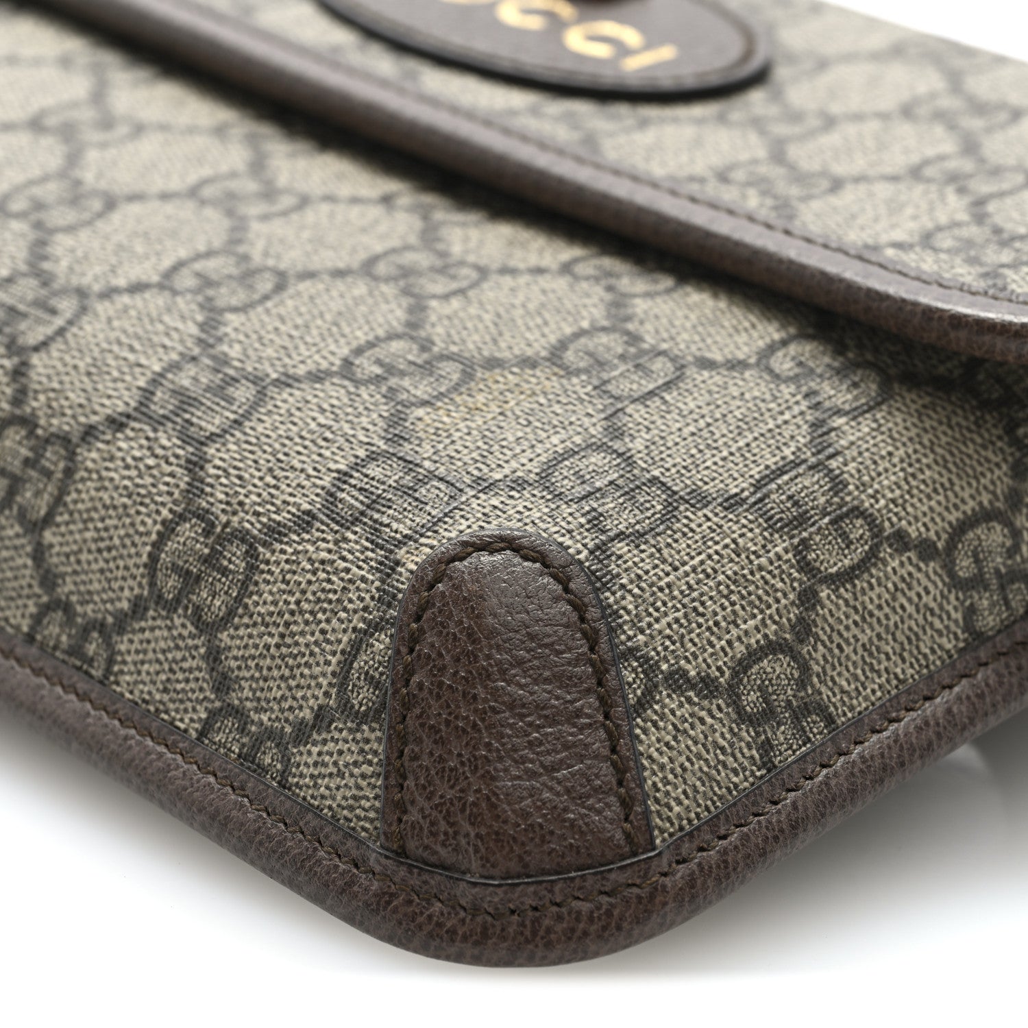GG Supreme Monogram Neo Vintage Web Belt Bag Brown