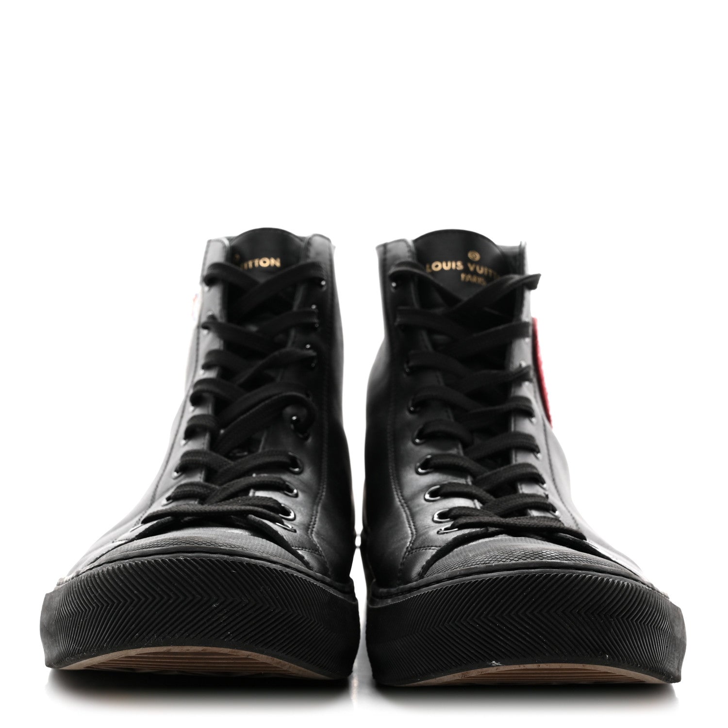 Calfskin LV League Tattoo Sneaker Boots 8.5 Black