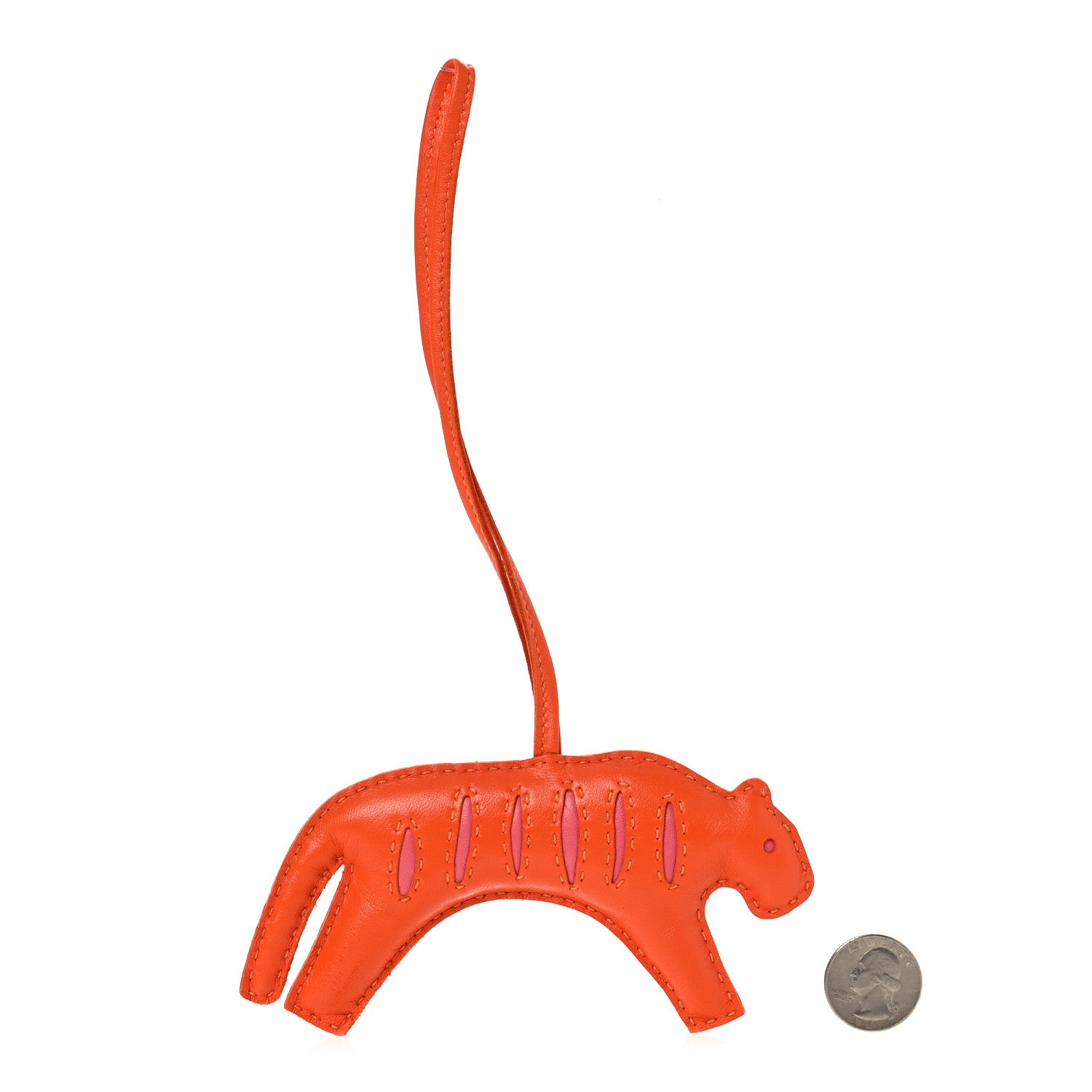 Milo Lambskin Rooroo Bag Charm Feu Rose Azalee