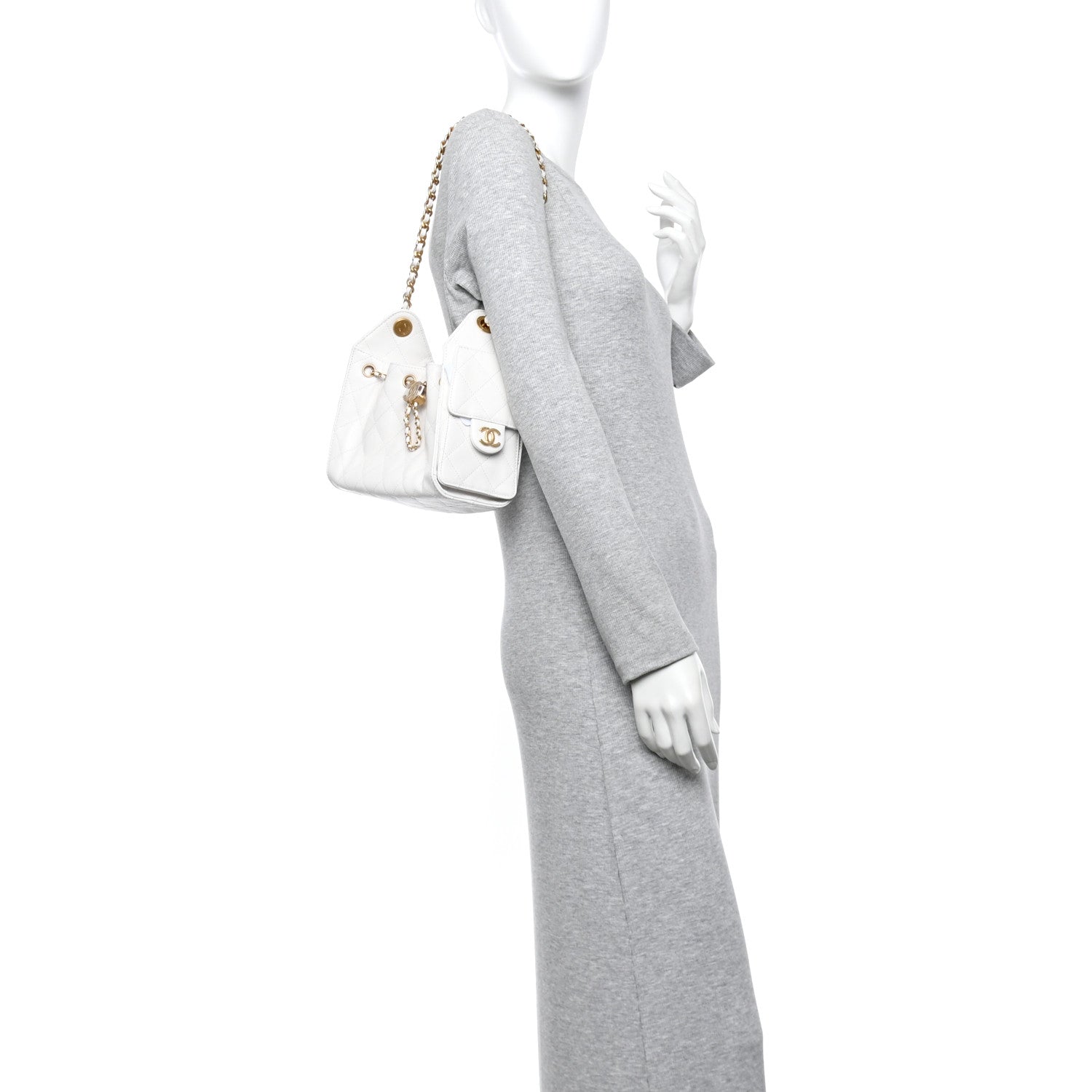 Caviar Quilted Mini Chanel 25 Handbag White