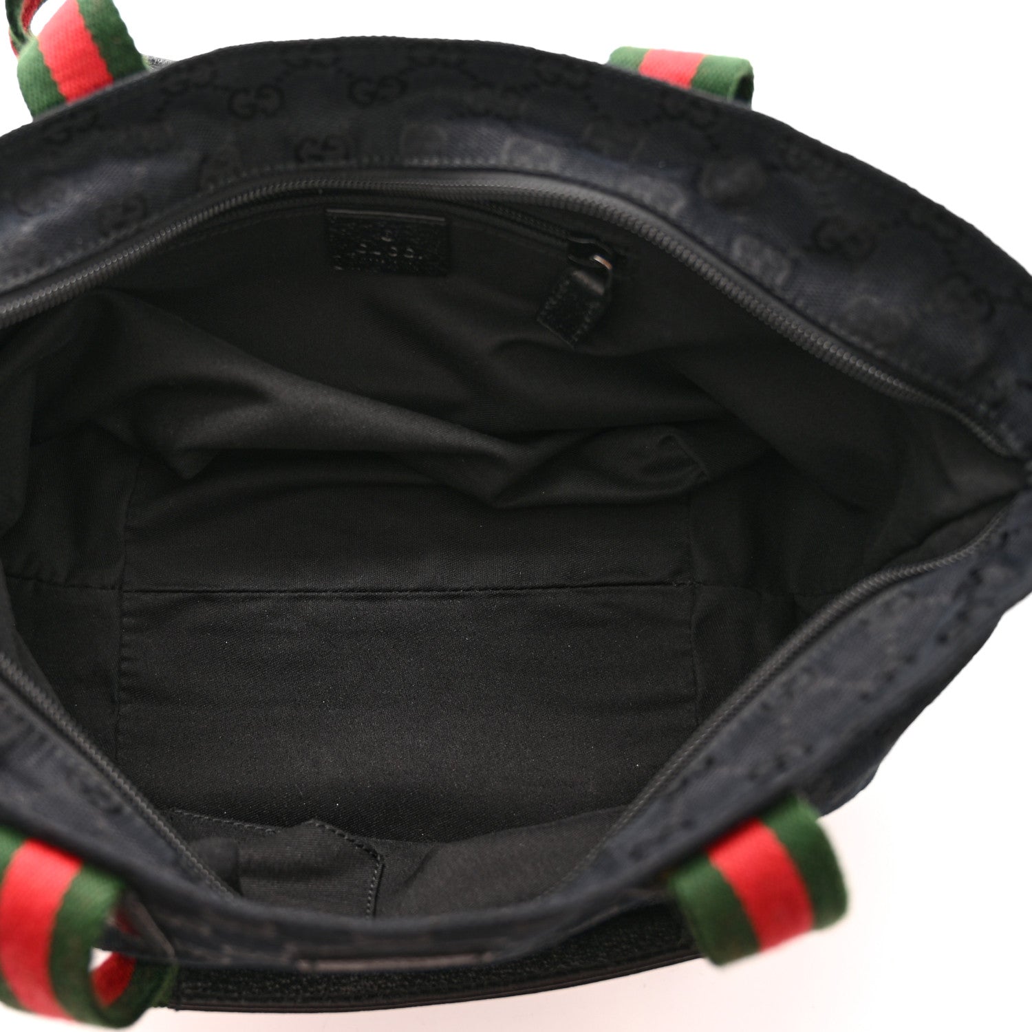 GG Monogram Small Web Handle Bucket Tote Black