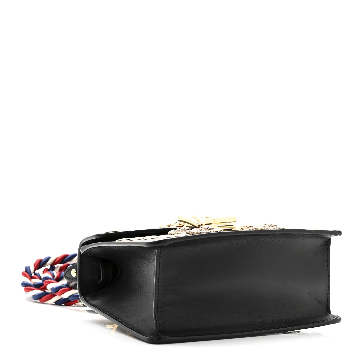 Calfskin Animal Studs Mini Sylvie Top Handle Bag Black