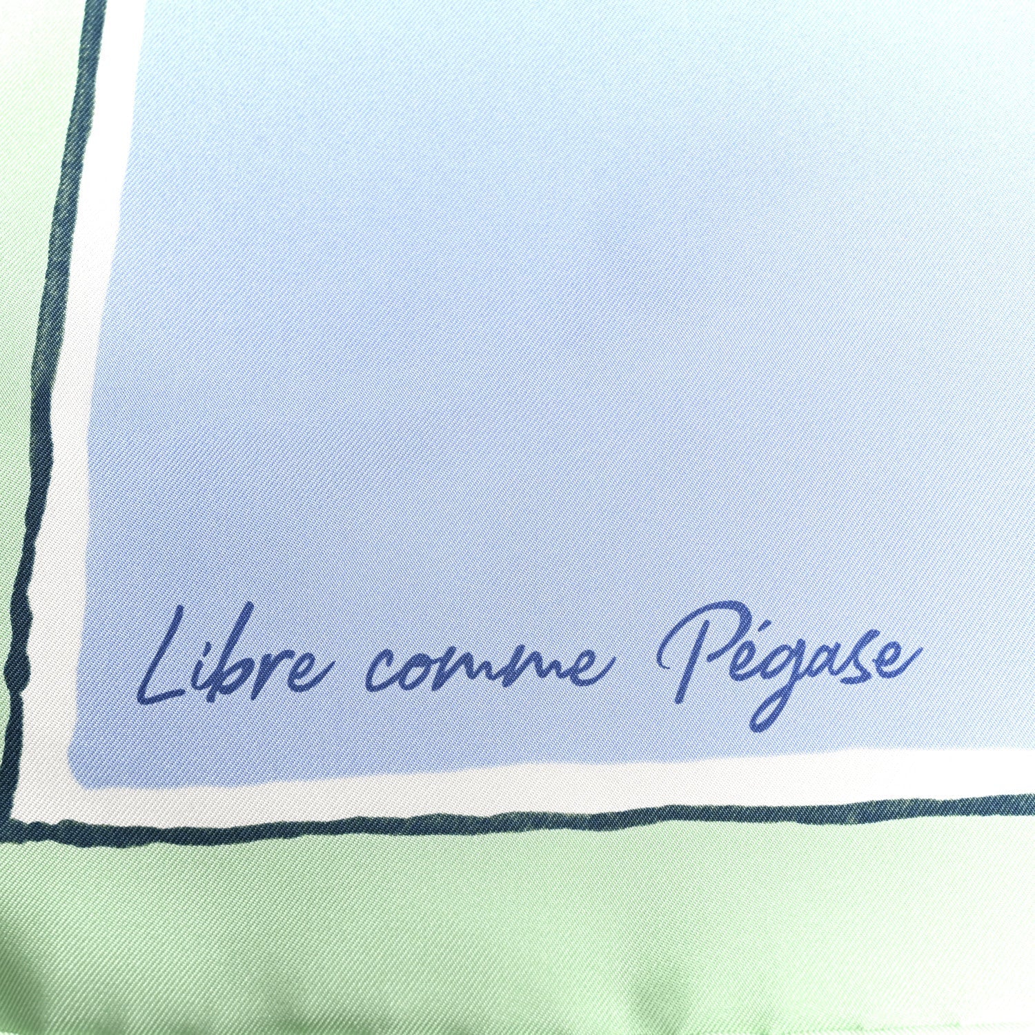 Silk Libre Comme Pegase Scarf 90 Vert D'eau Bleu Ciel Rose Nacre