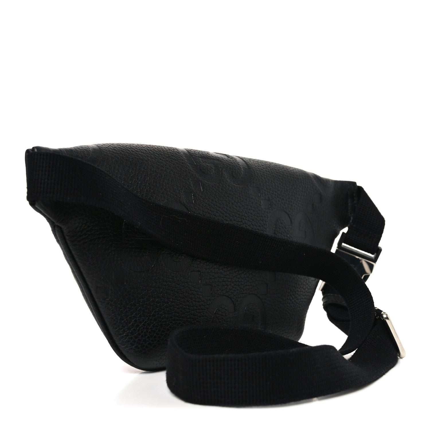 Piuma Calfskin Jumbo GG Embossed Small Belt Bag Black