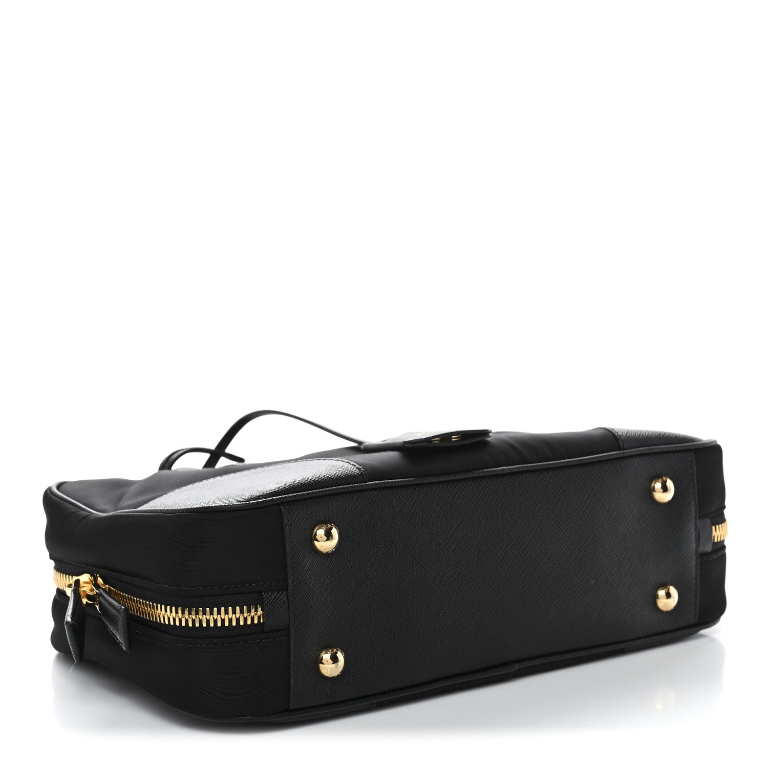 Re-Nylon Saffiano Medium Re-Edition 1978 Two Handle Bag Black