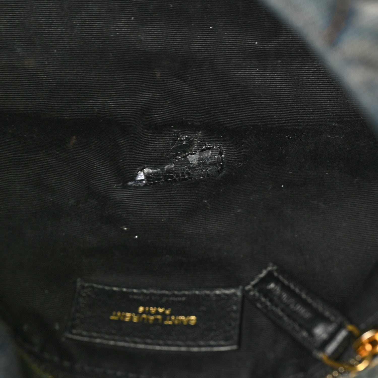Denim Quilted Small Loulou Puffer Monogram Chain Satchel Blue Cinnamon