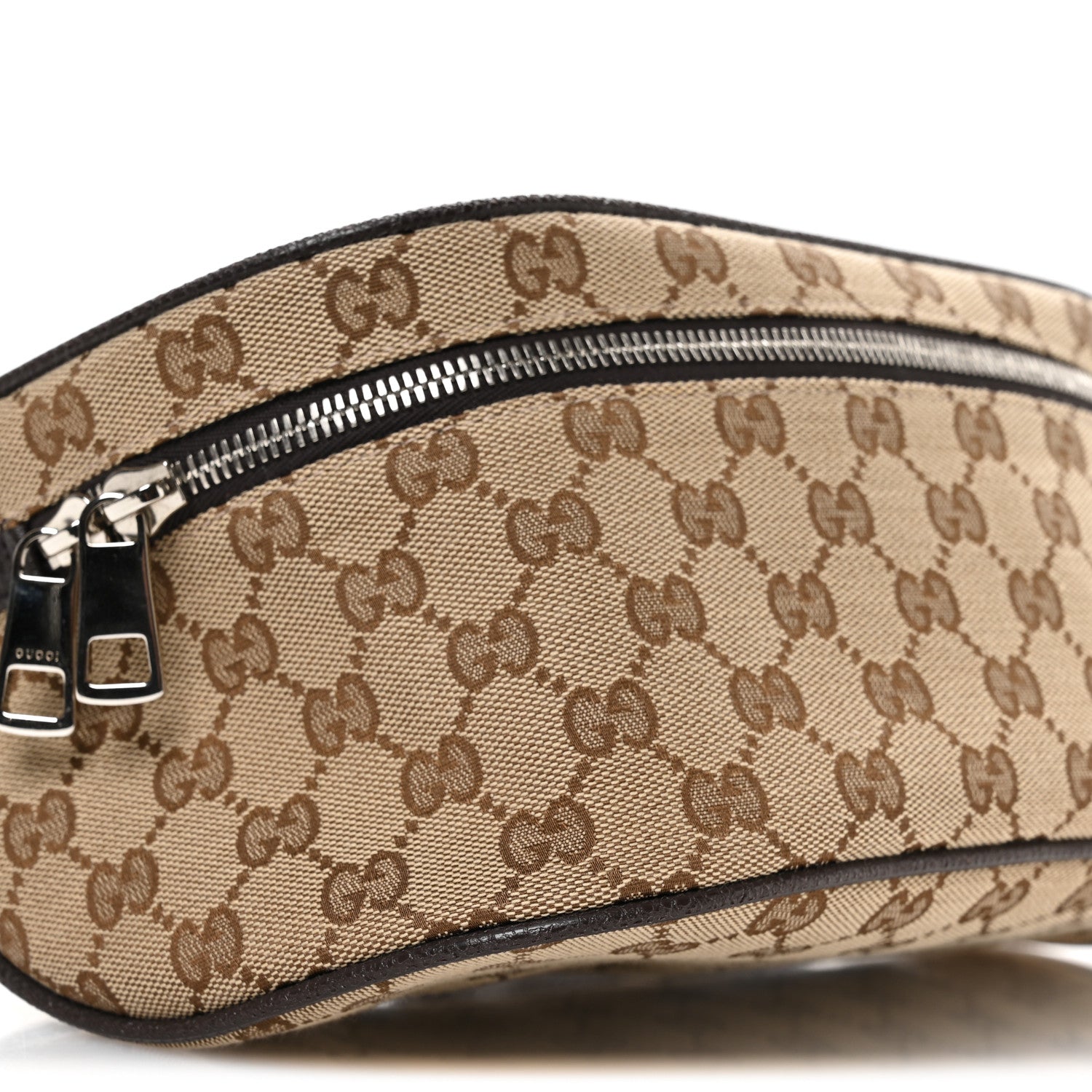 Monogram Dollar Calfskin Waist Pouch Beige Ebony Testa di Moro Marrone Scuro