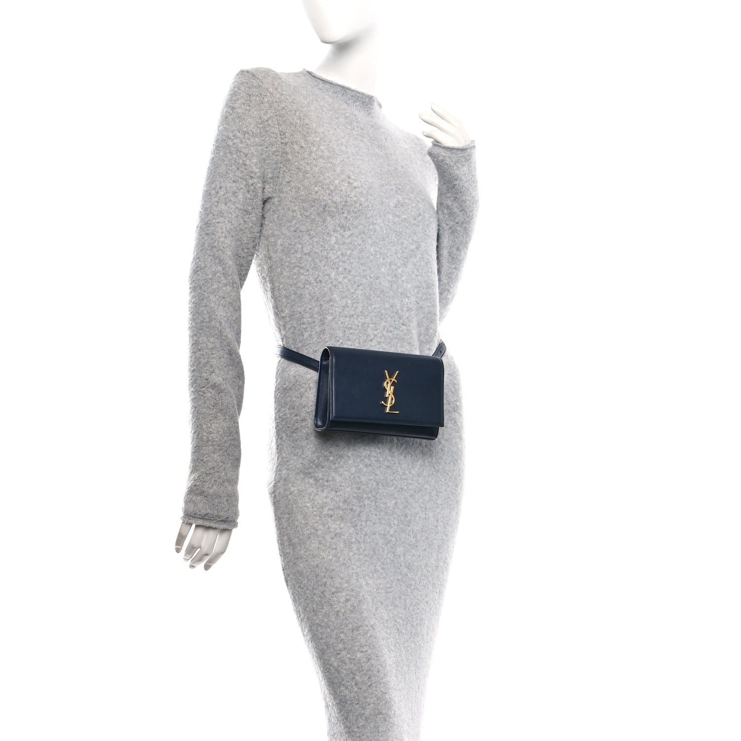 Smooth Calfskin Monogram Kate Belt Bag Deep Marine Black