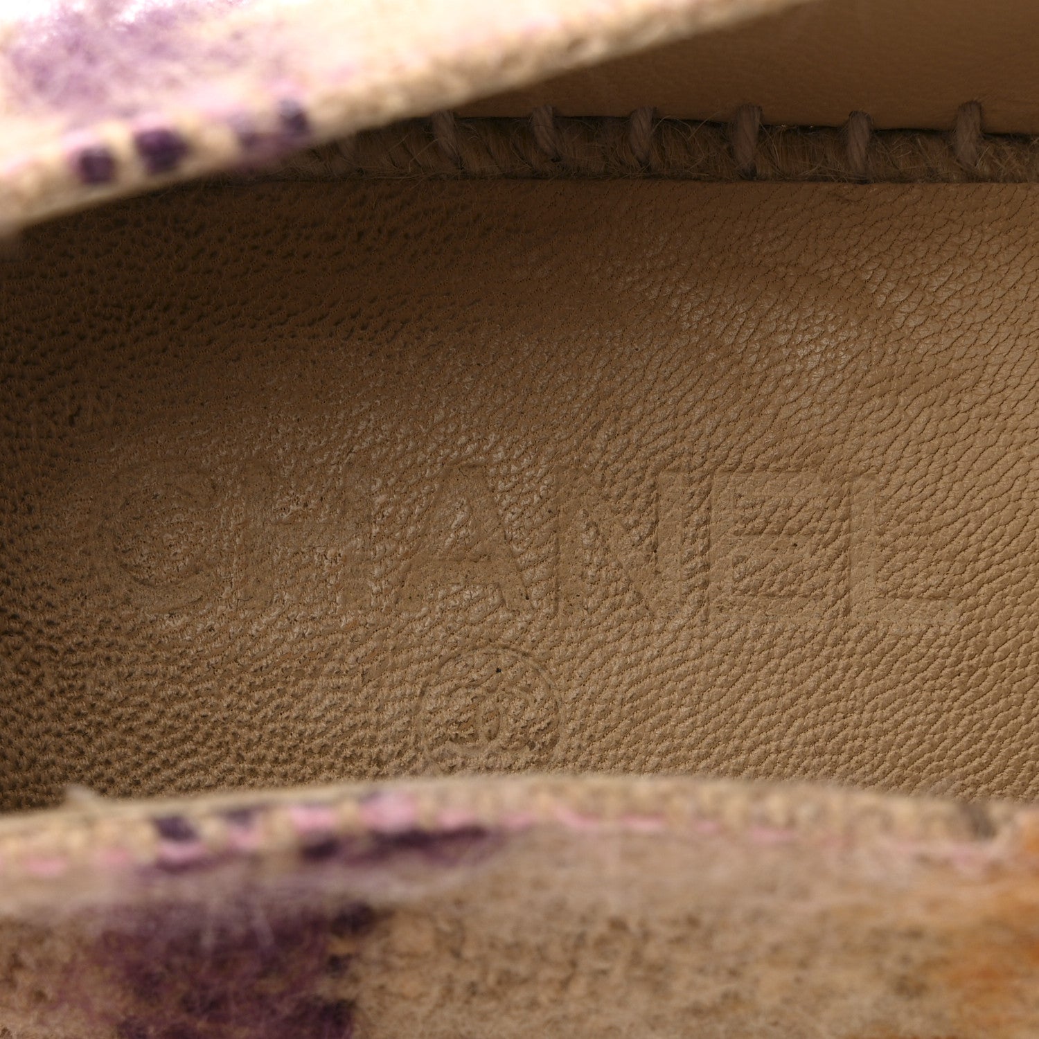 Tweed Grosgrain CC Espadrilles 38 Beige Pink Peach