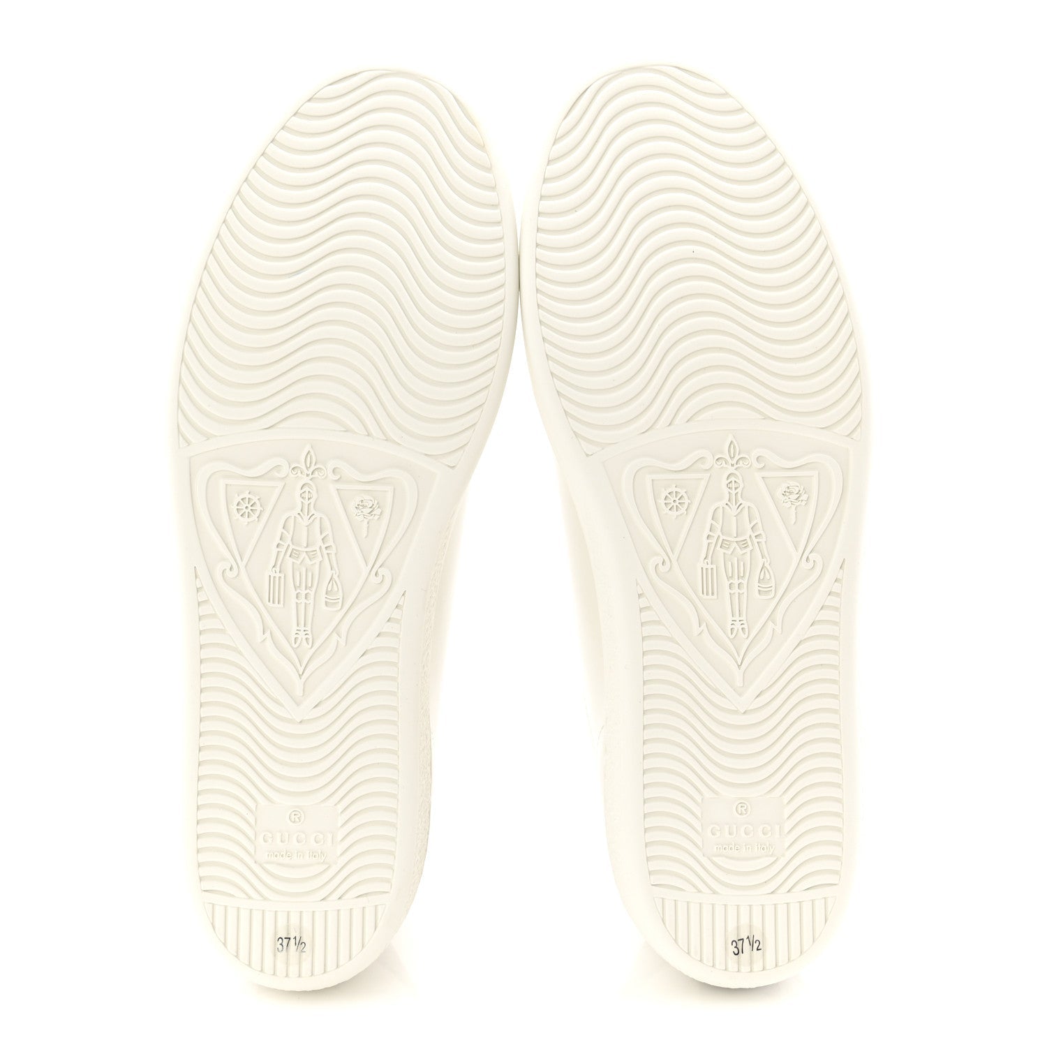 Calfskin Interlocking G Perforated Womens Ace Sneakers 37.5 White Grey Sky