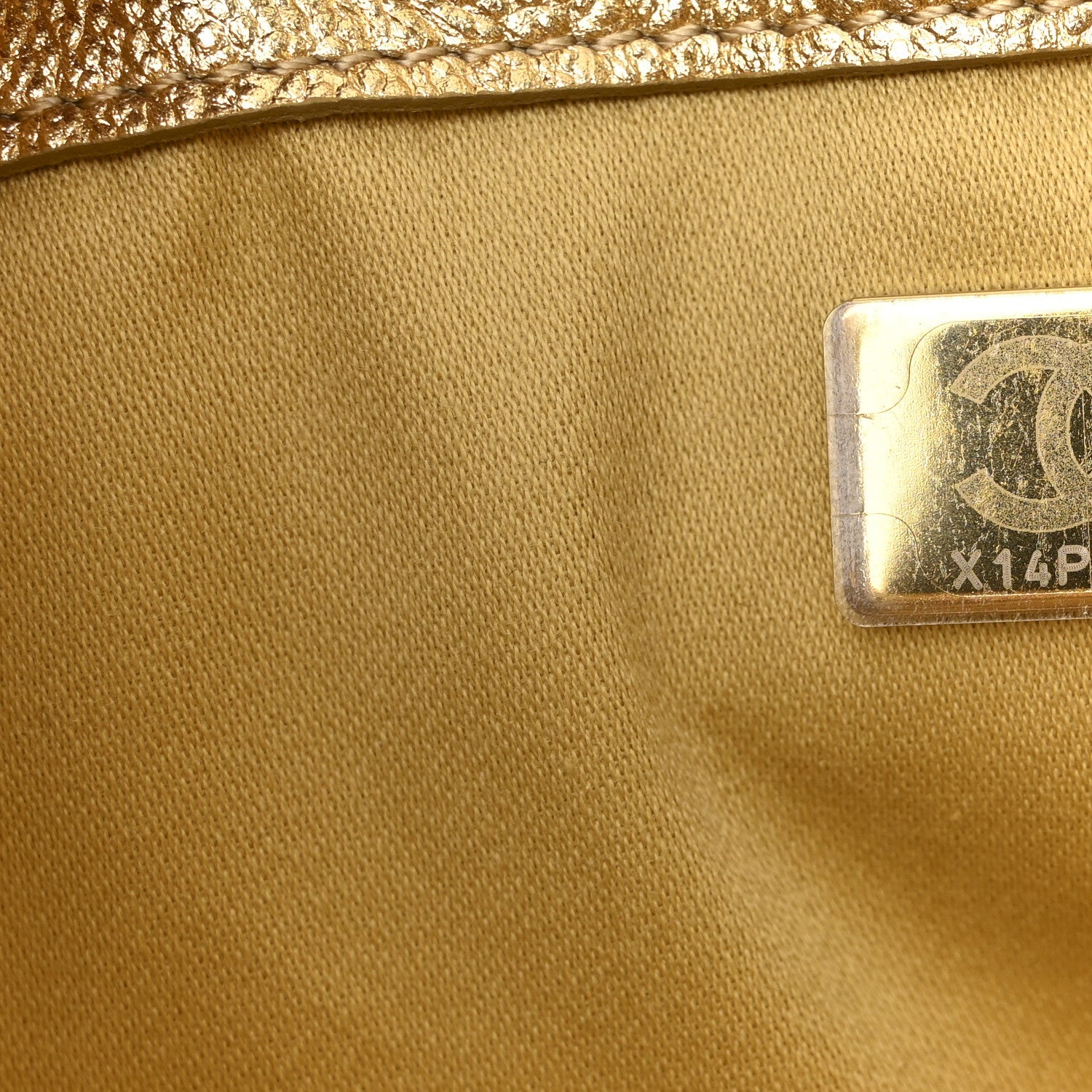 Metallic Caviar Quilted Mini Chanel 25 Handbag Gold