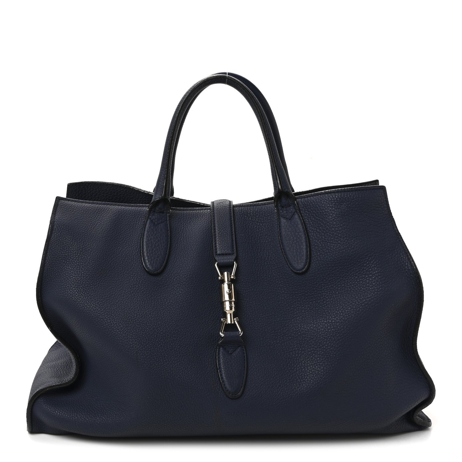 Soft Calfskin Medium Jackie Top Handle Bag Classic Blue Marine