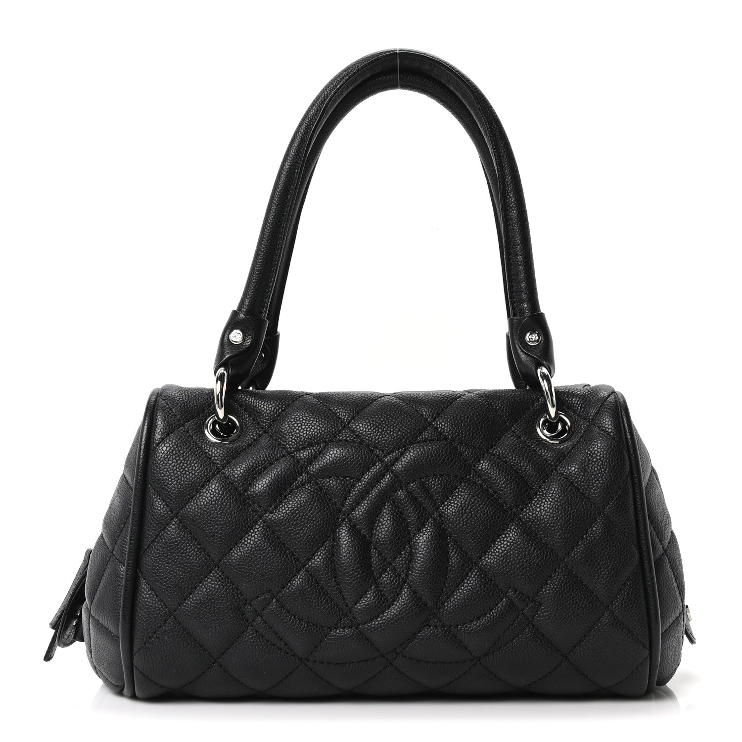 Caviar Quilted Timeless Bowler Black