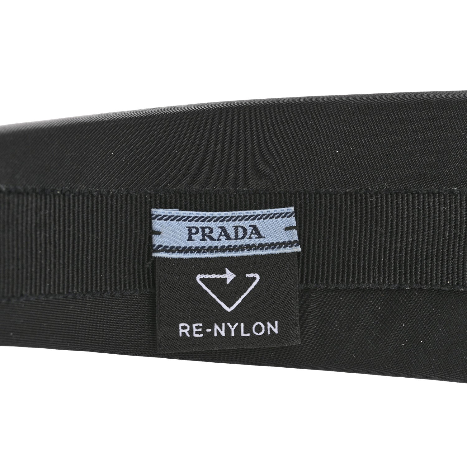 Re-Nylon Metal Triangle Logo Headband Black
