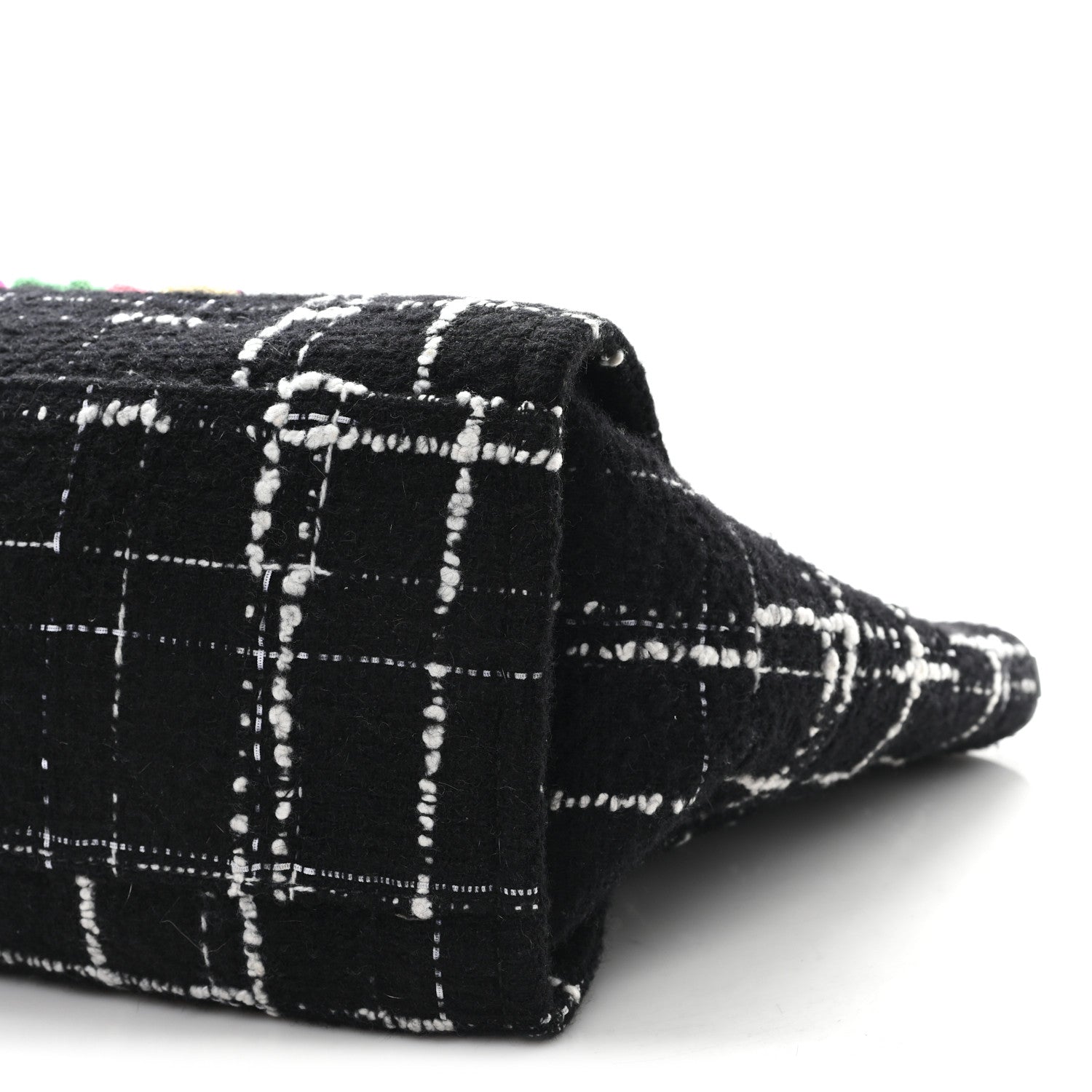 Tweed Medium Deauville Tote Black White Multicolor