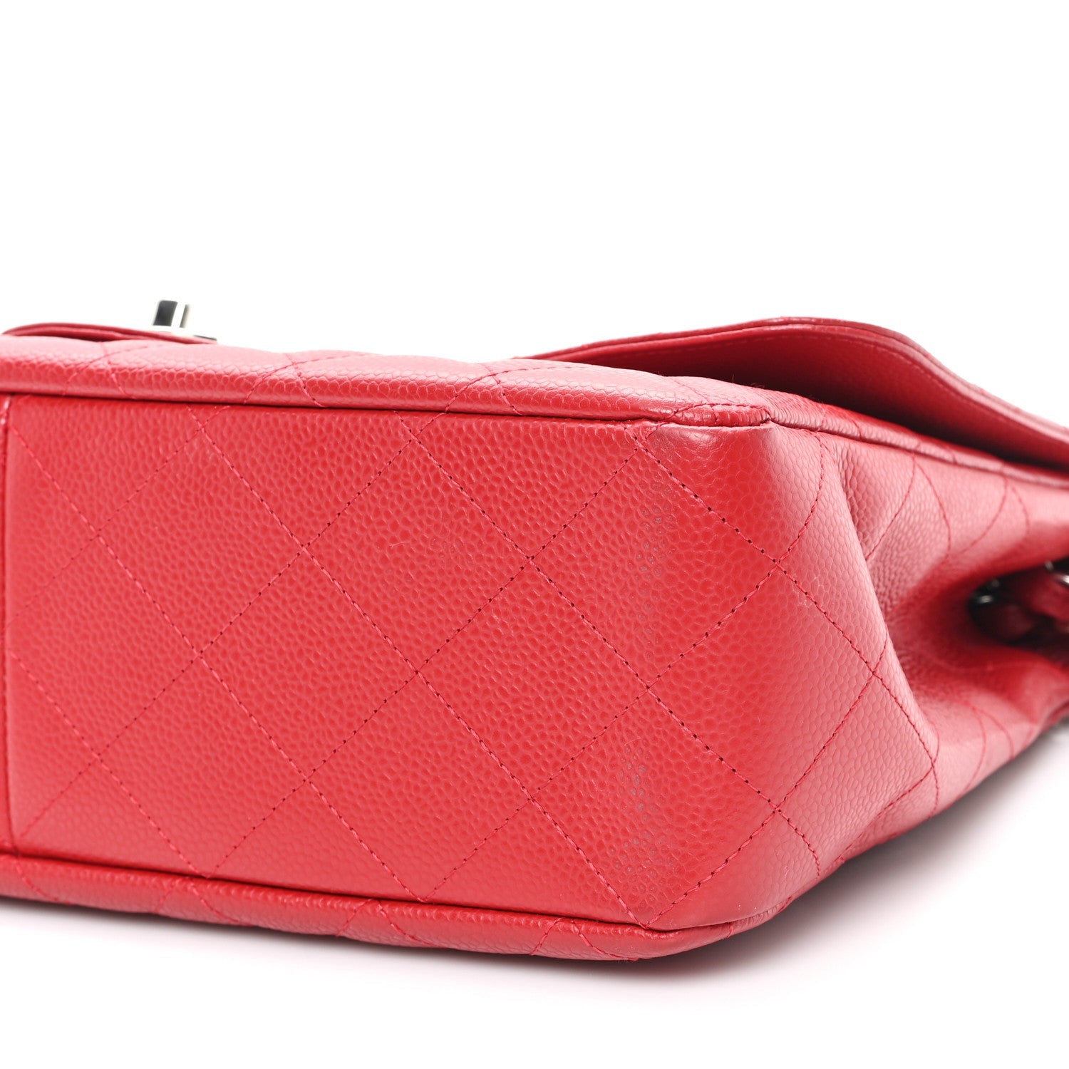 Caviar Quilted Jumbo Single Flap Red