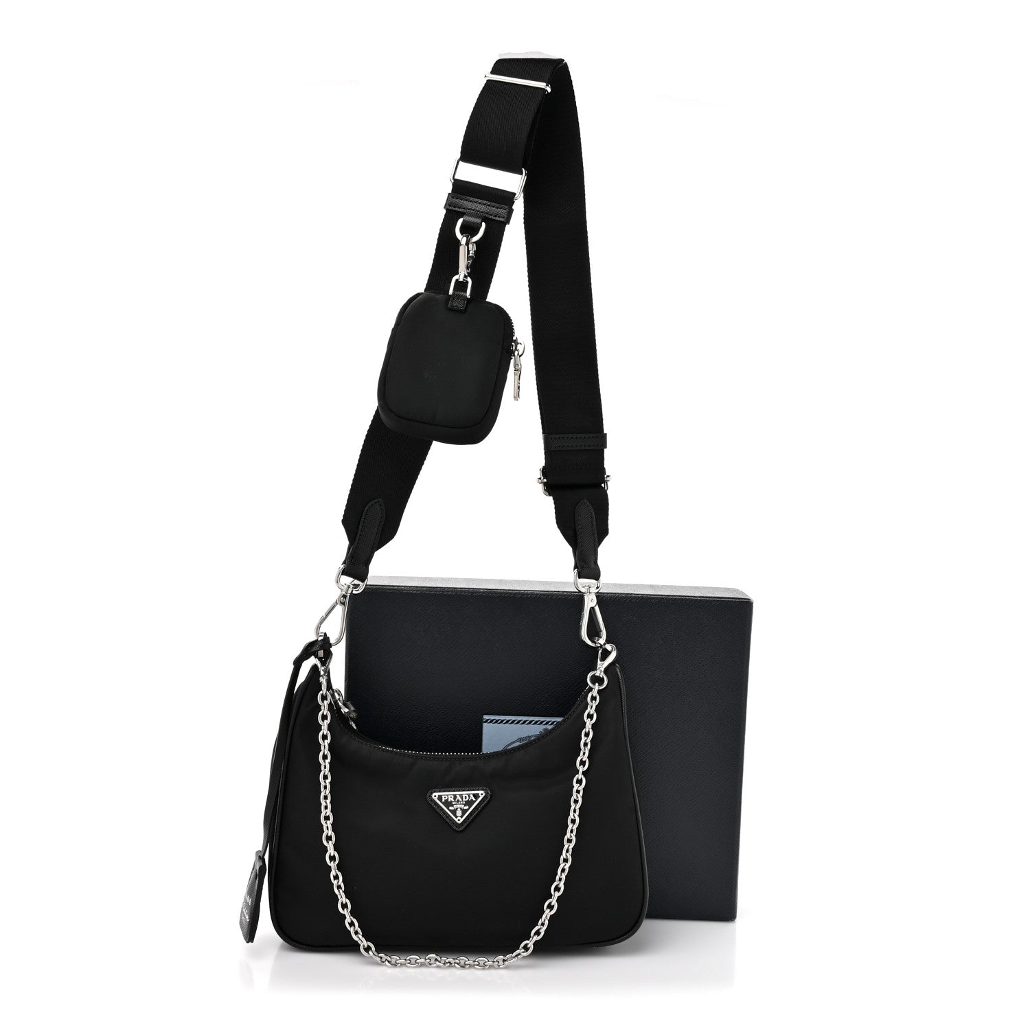 Re-Nylon Saffiano Re-Edition 2005 Shoulder Bag Black