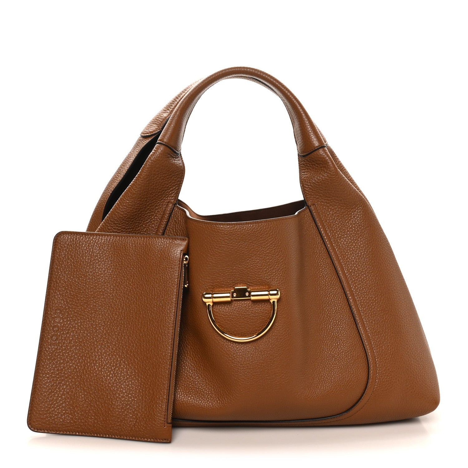 Grained Calfskin Softbit Maxi Shoulder Bag Brown
