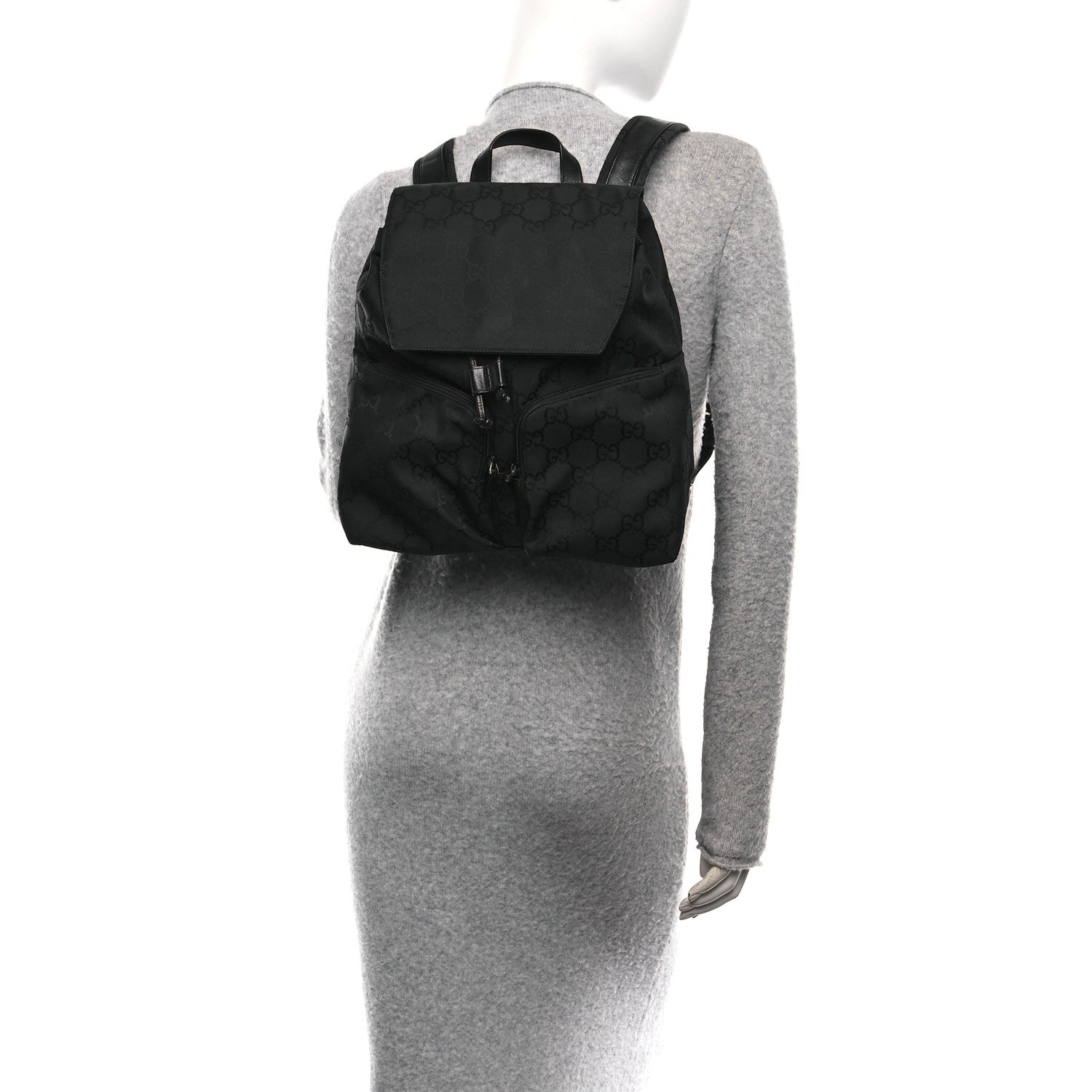 Nylon Monogram Backpack Black