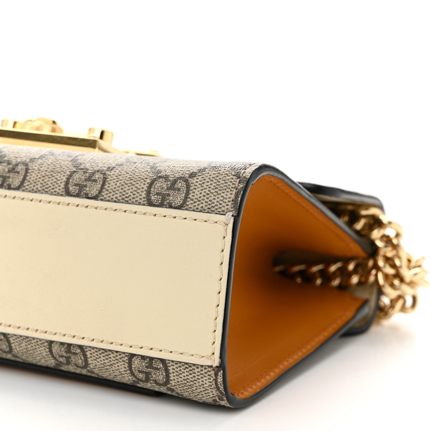 GG Supreme Monogram Calfskin Small Padlock Shoulder Bag Beige Mystic White Sun Oil
