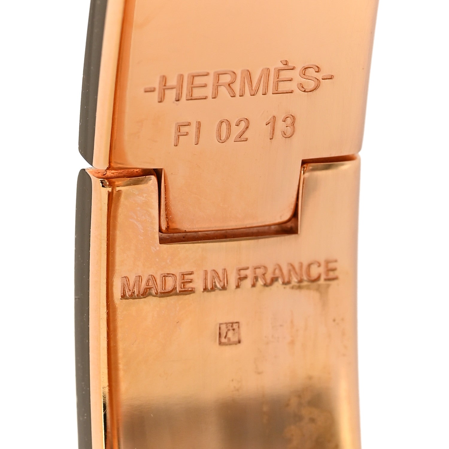 Enamel Narrow Clic Clac H Bracelet PM Marron Glace