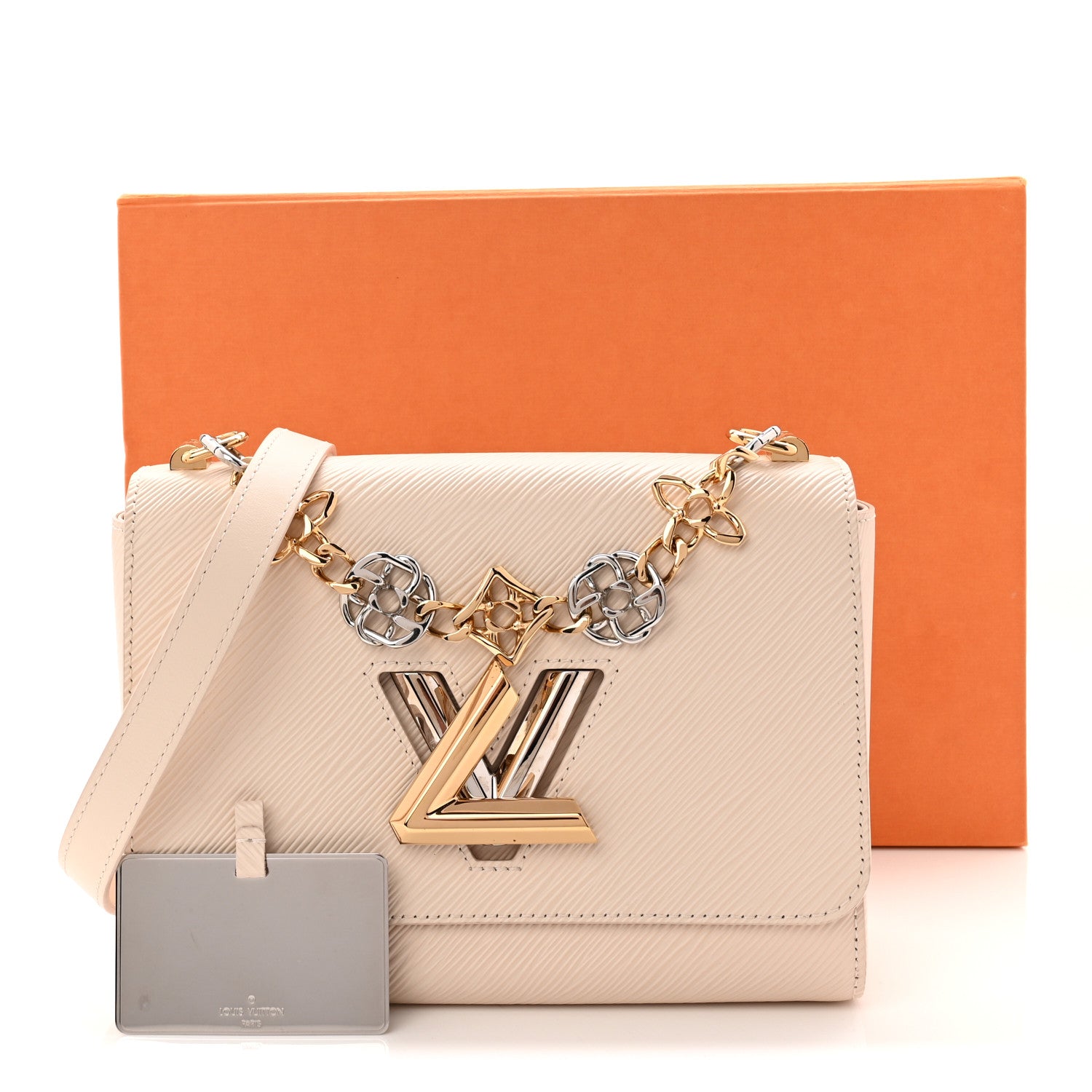 Epi Twist Flowers Chain Shoulder Bag MM Quartz