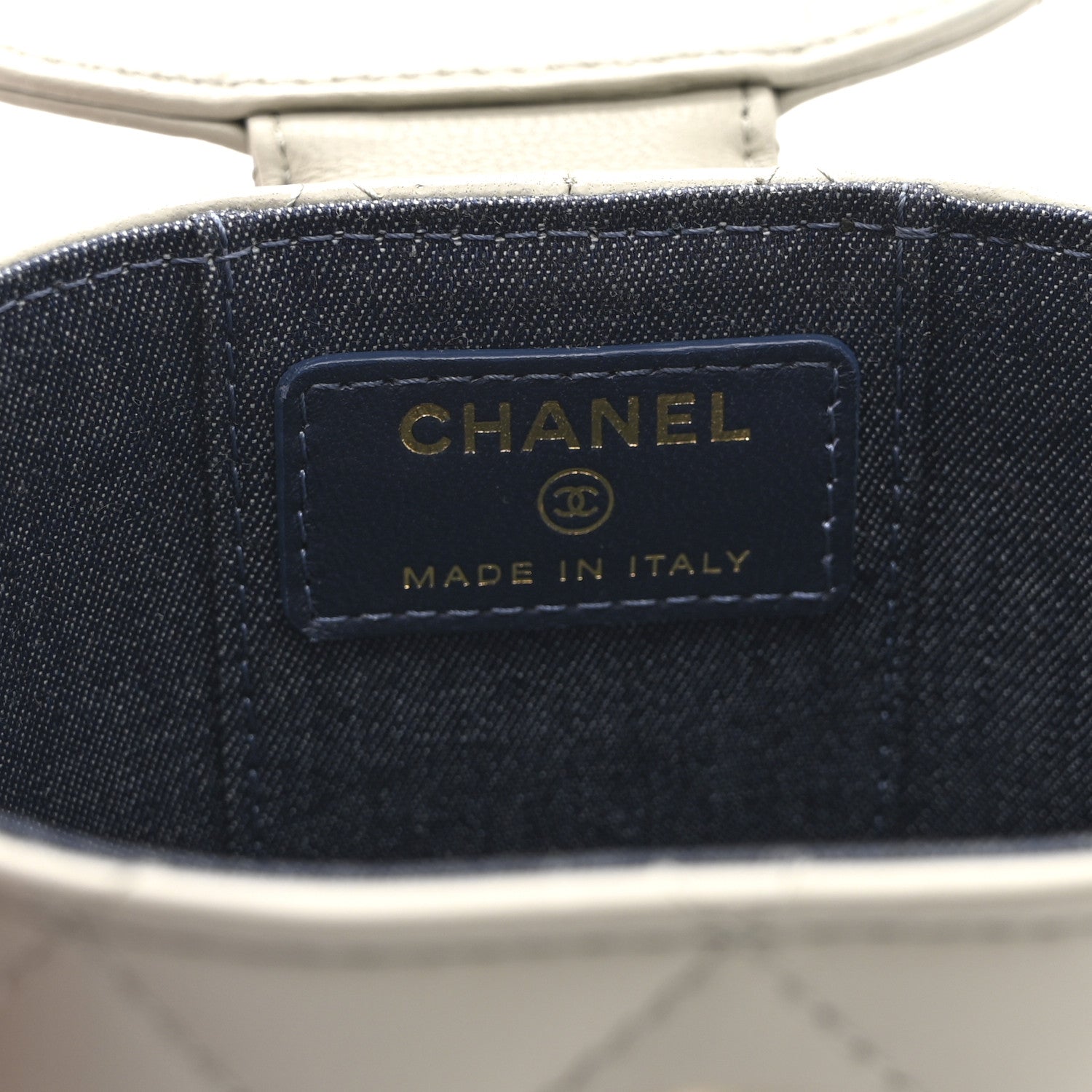 Lambskin Quilted Mini Vanity Case With Chain Grey