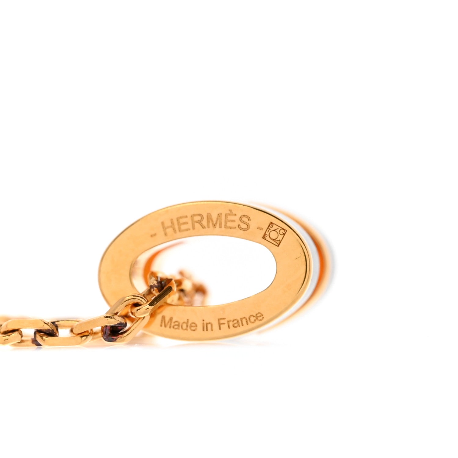 Lacquered Gold Mini Pop H Pendant Necklace Black
