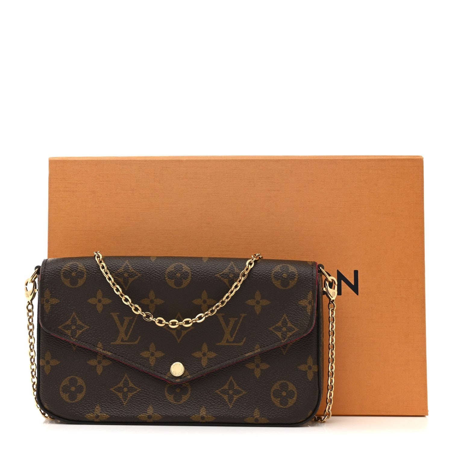Monogram Pochette Felicie Chain Wallet Fuchsia