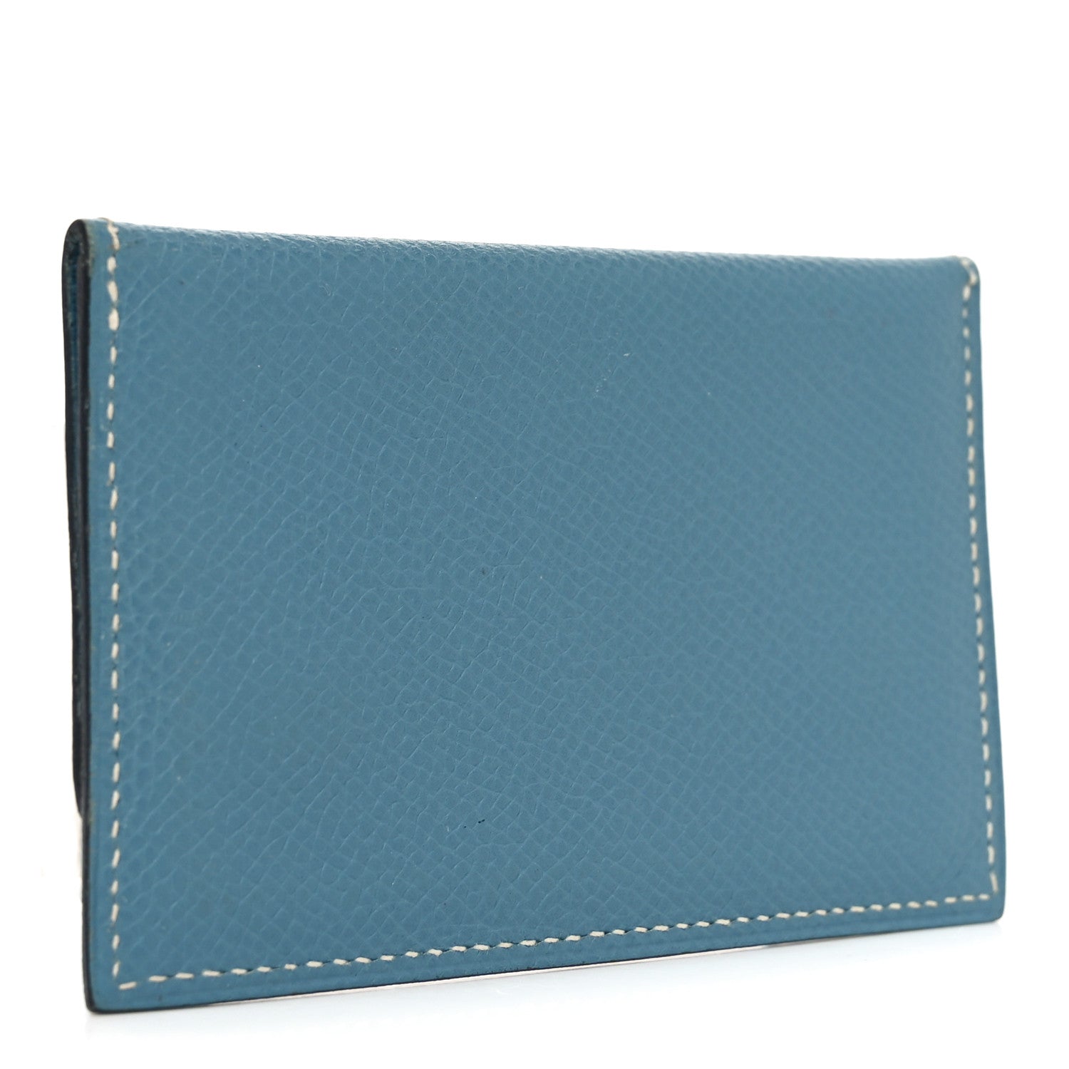 Epsom Hermesnap Card Holder Bleu Jean