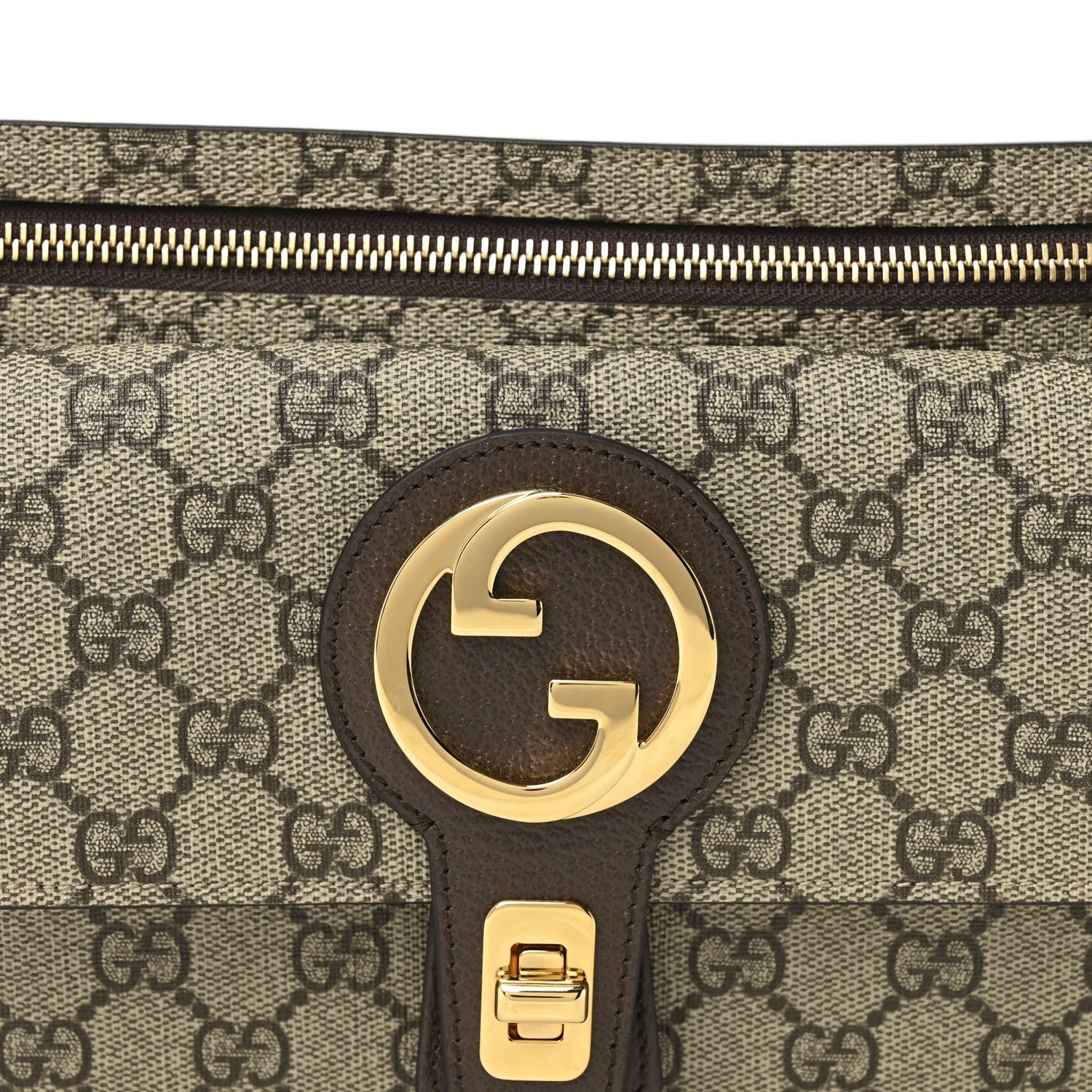 GG Supreme Monogram Textured Dollar Calfskin Blondie Belt Bag Beige Ebony New Acero