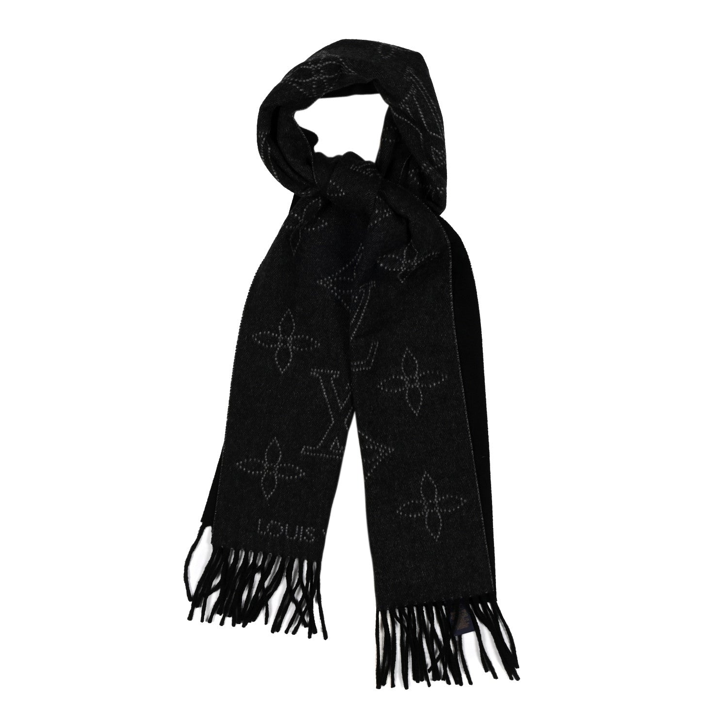 Cashmere Wool Silk Flight Mode Mahina Echarpes Scarf Black